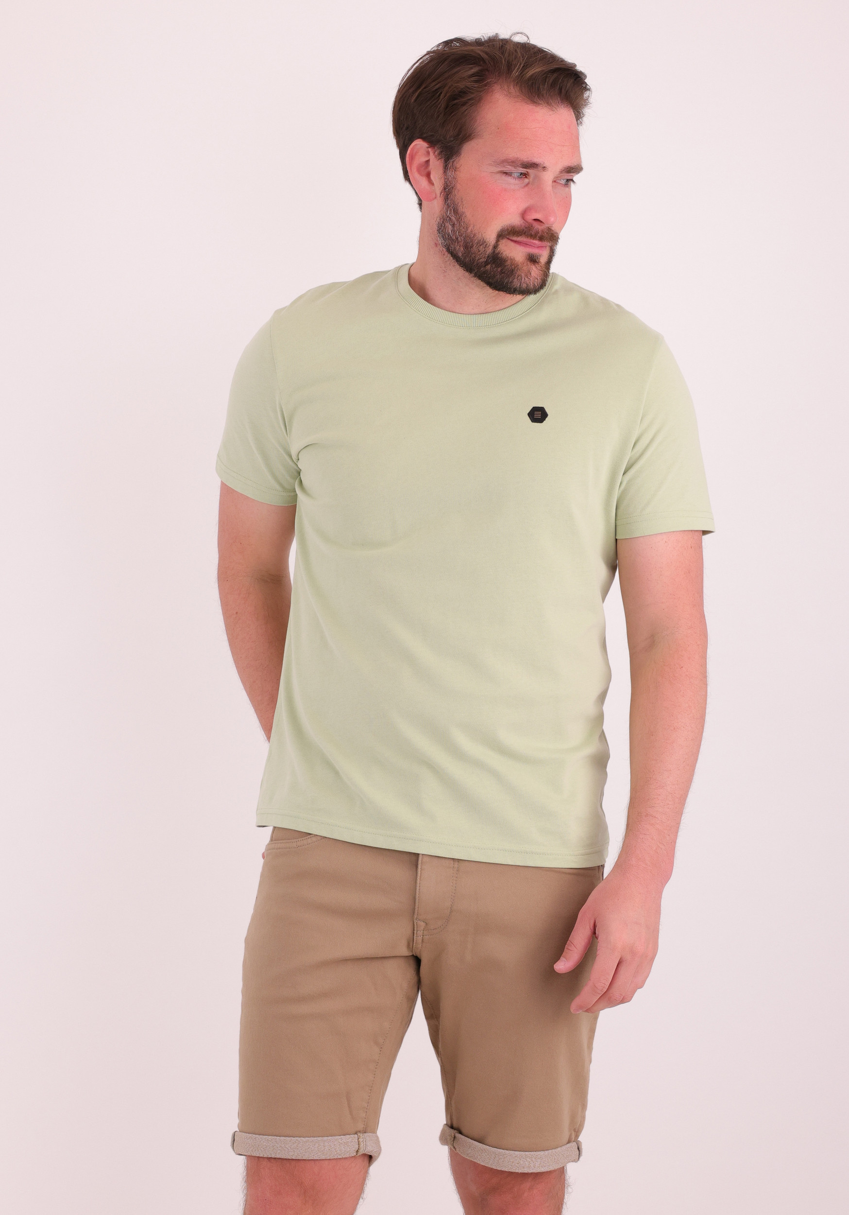 No Excess T-shirt Peached 31360275SN Midden groen