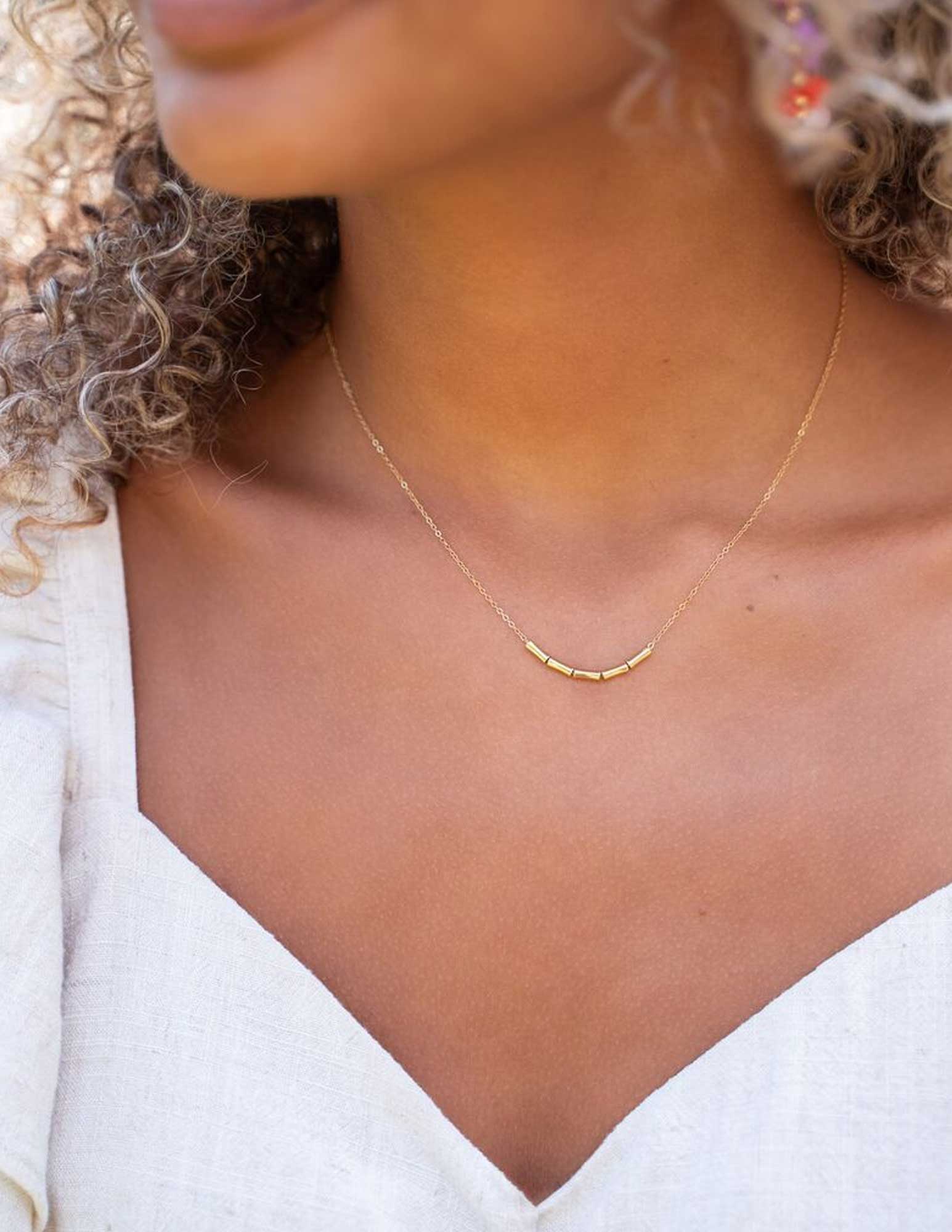 My Jewellery Ketting met bamboo bedels MJ08755 Zilver