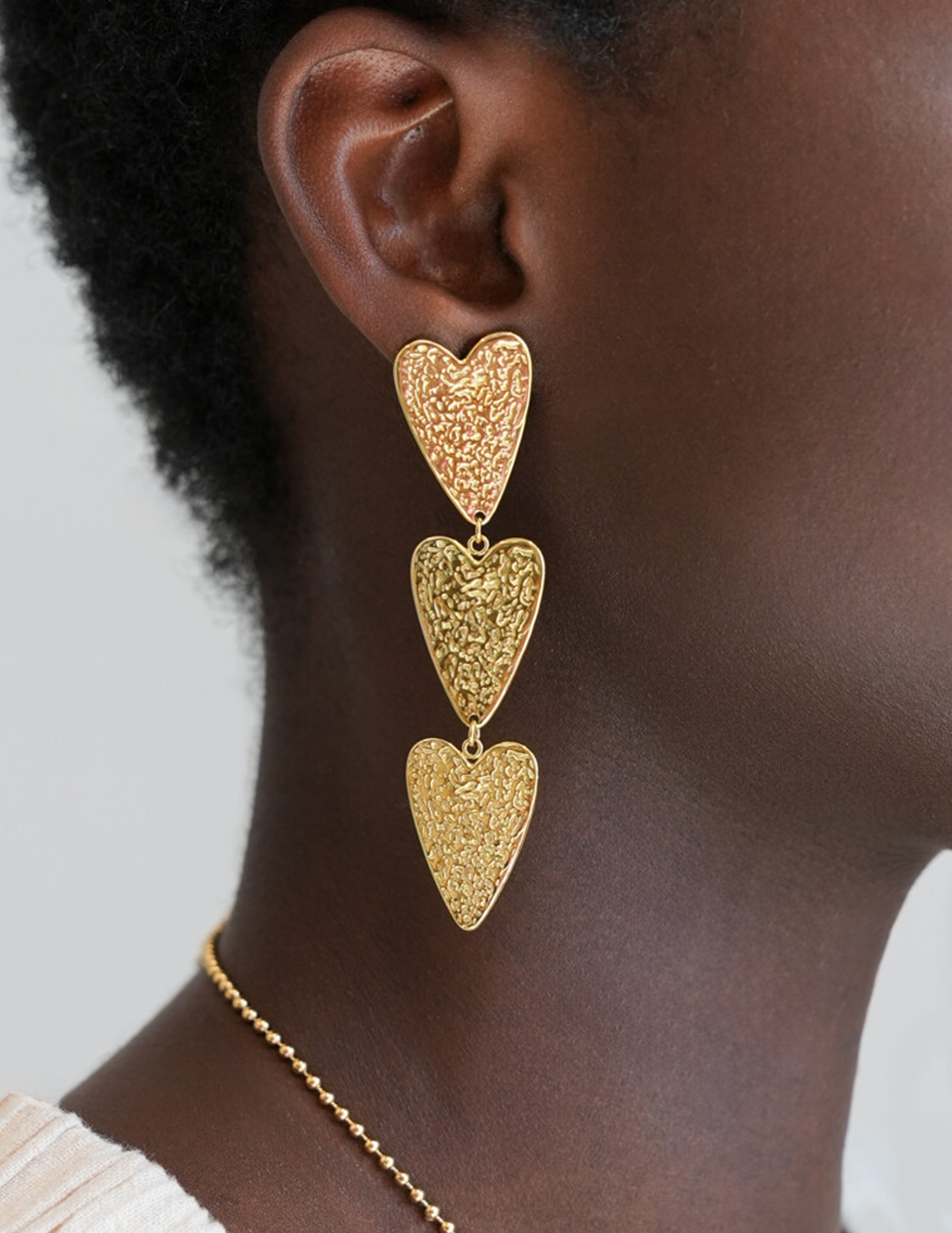 My Jewellery Nomads oorhangers drie hartjes MJ13612 Goud