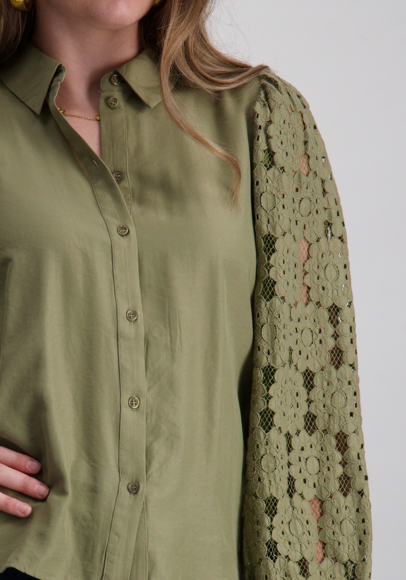 Vero moda Blouse Fabena 10332693 Midden groen