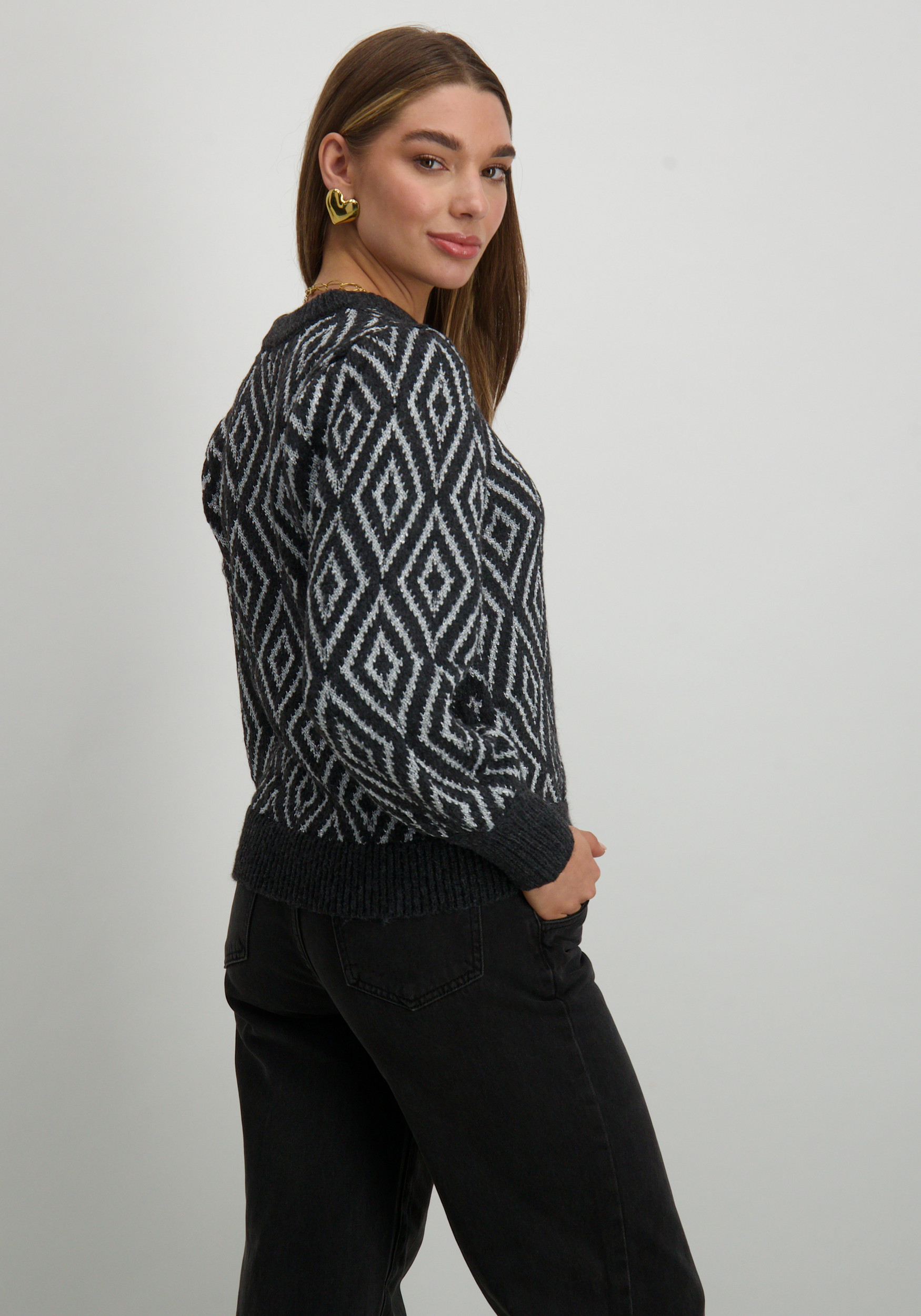 Only Trui Fie 15332139 Donker Grijs