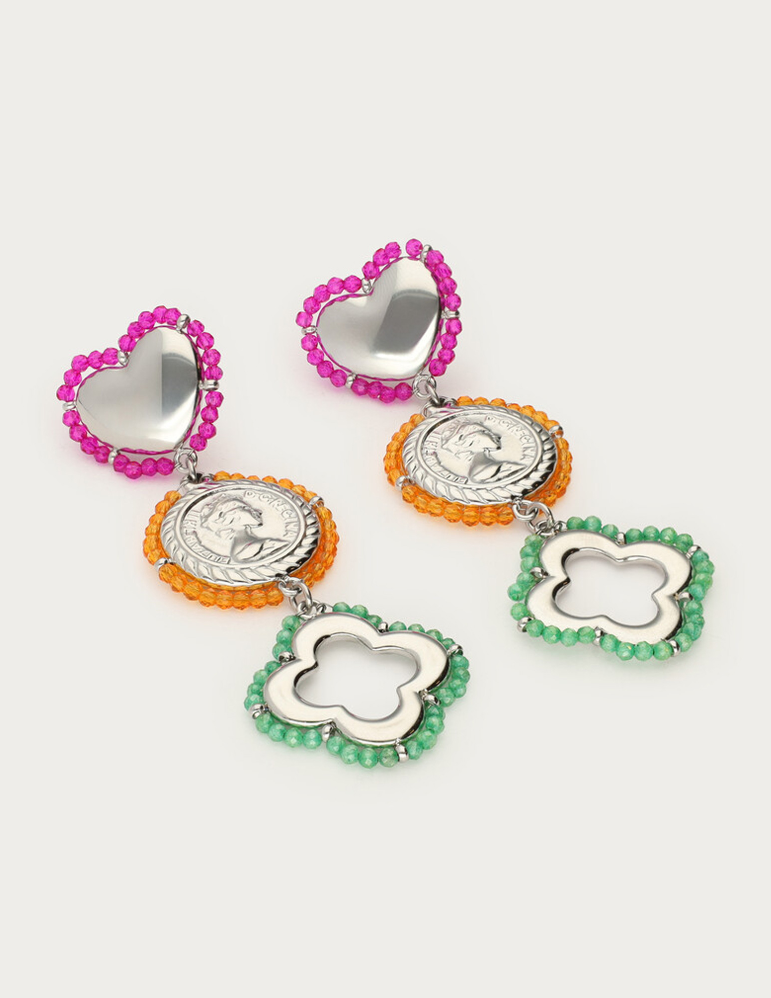 My Jewellery Sunrocks statement oorbellen met kralen MJ12619 Zilver