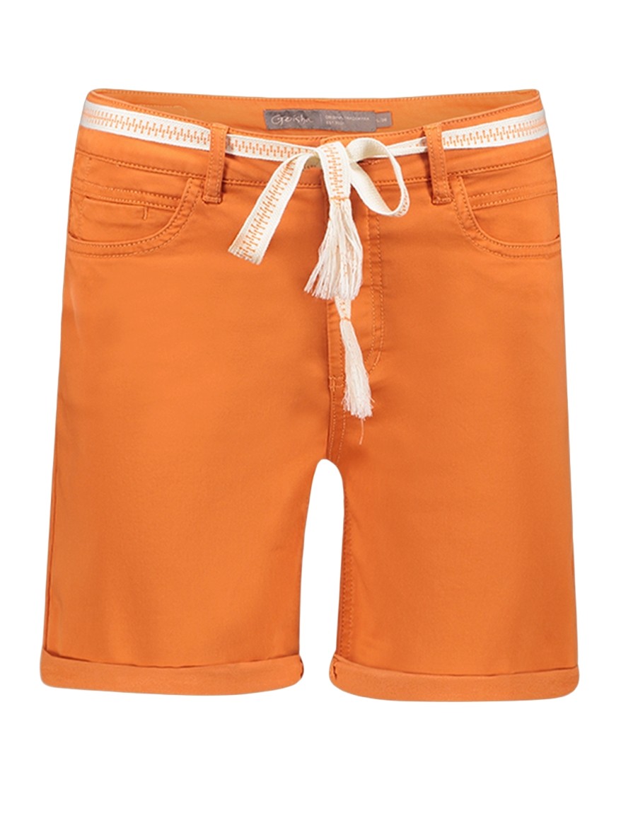 Geisha Korter broek met ceintuur 61315-10 Oranje