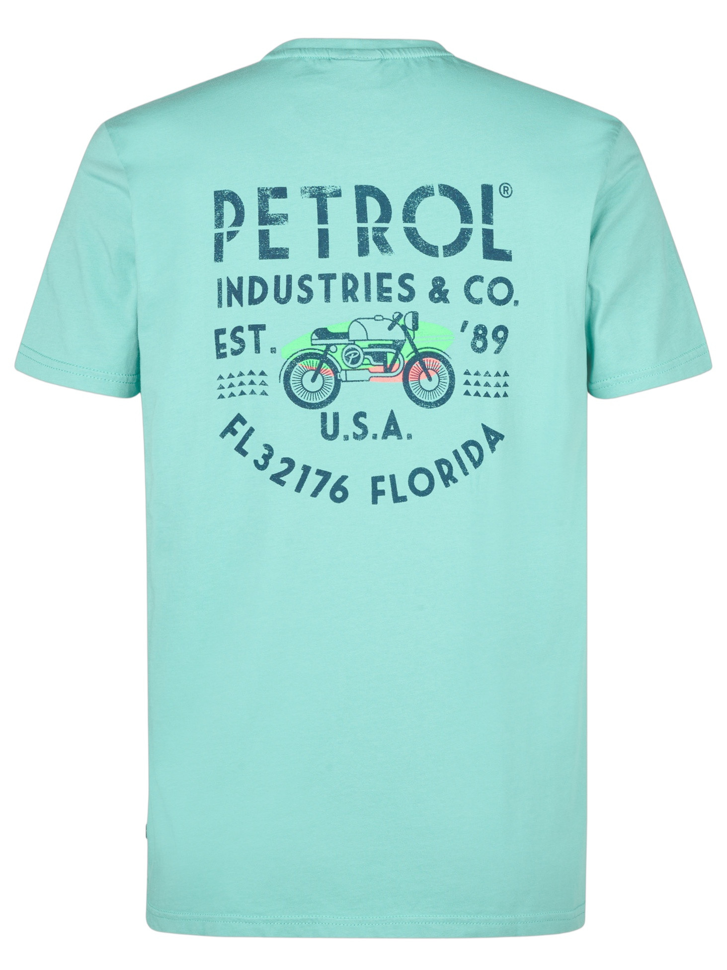 Petrol T-shirt Classic print M-1050-TSR603 Turquoise
