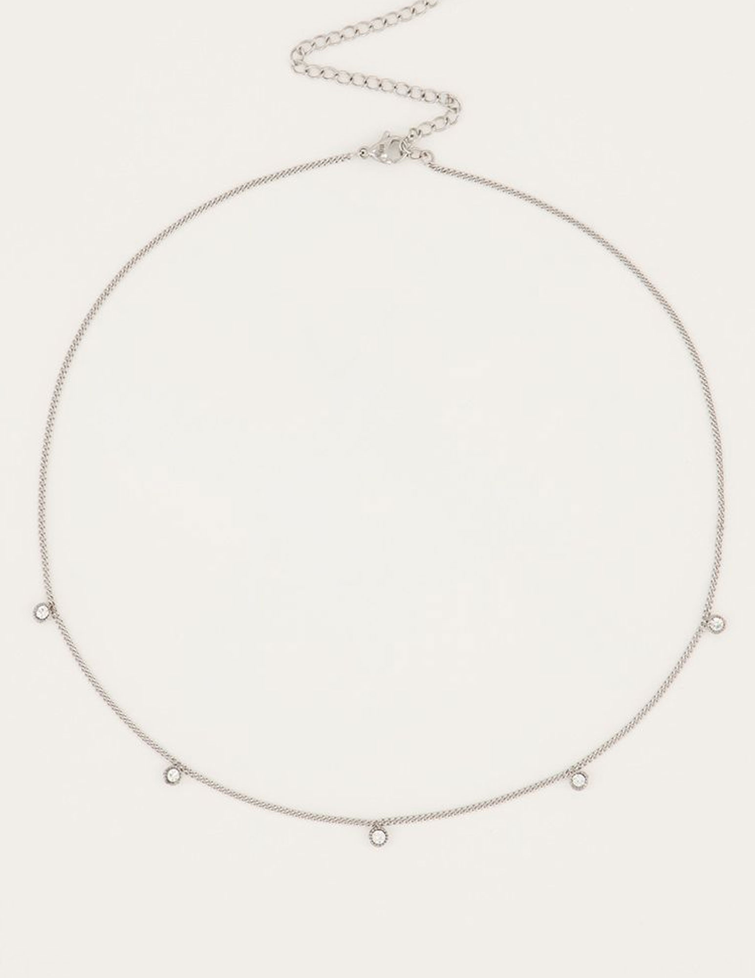 My Jewellery Kettinf met strass steentjes  MJ04774 Zilver