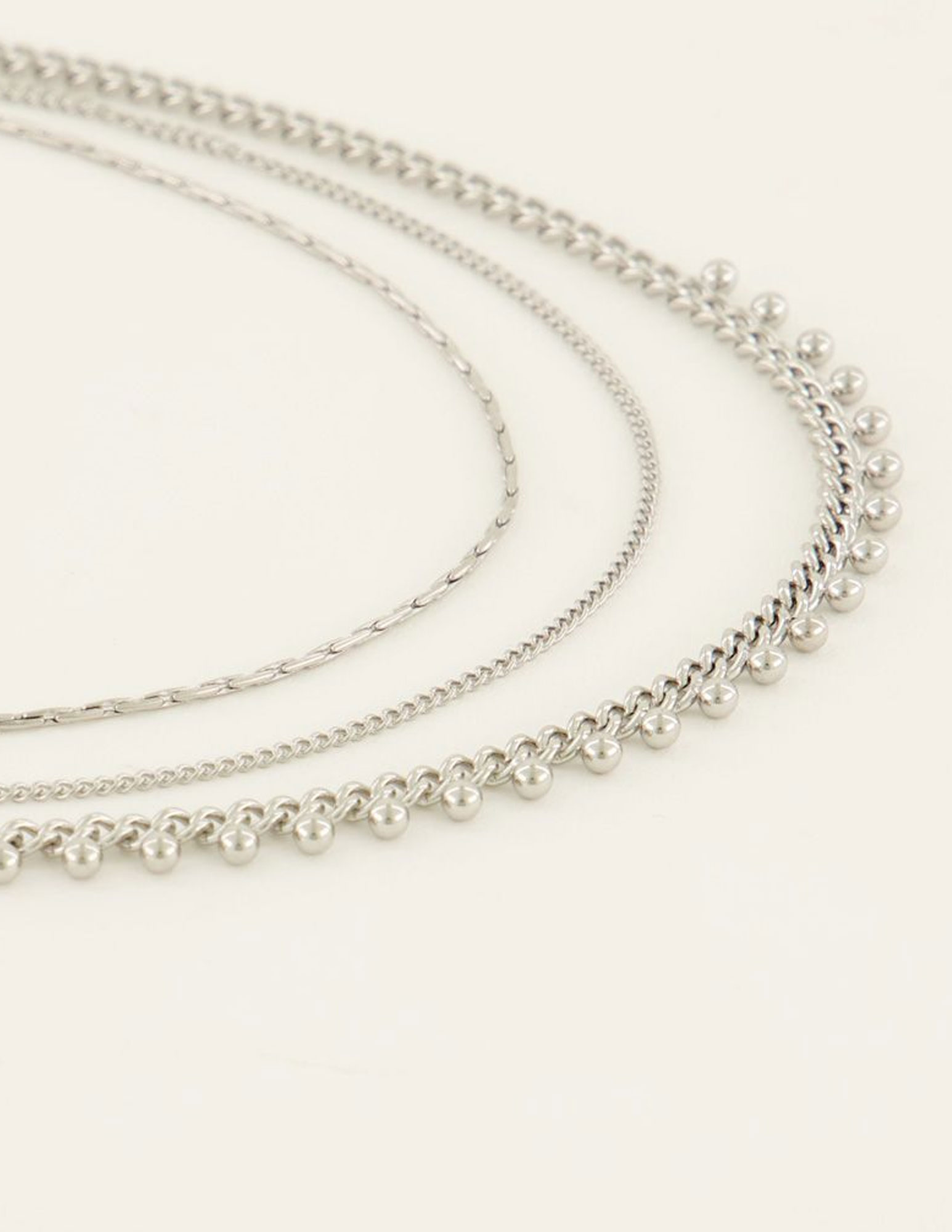 My Jewellery Ketting 3 lagen MJ07881 Zilver