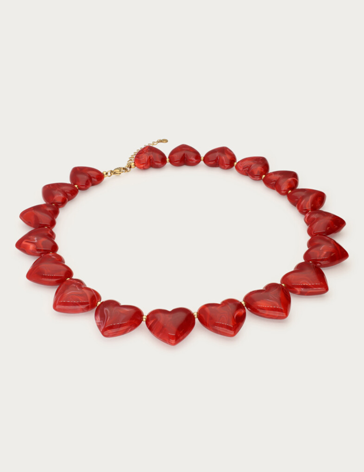 My Jewellery Statement ketting met hartjes MJ14378 Rood