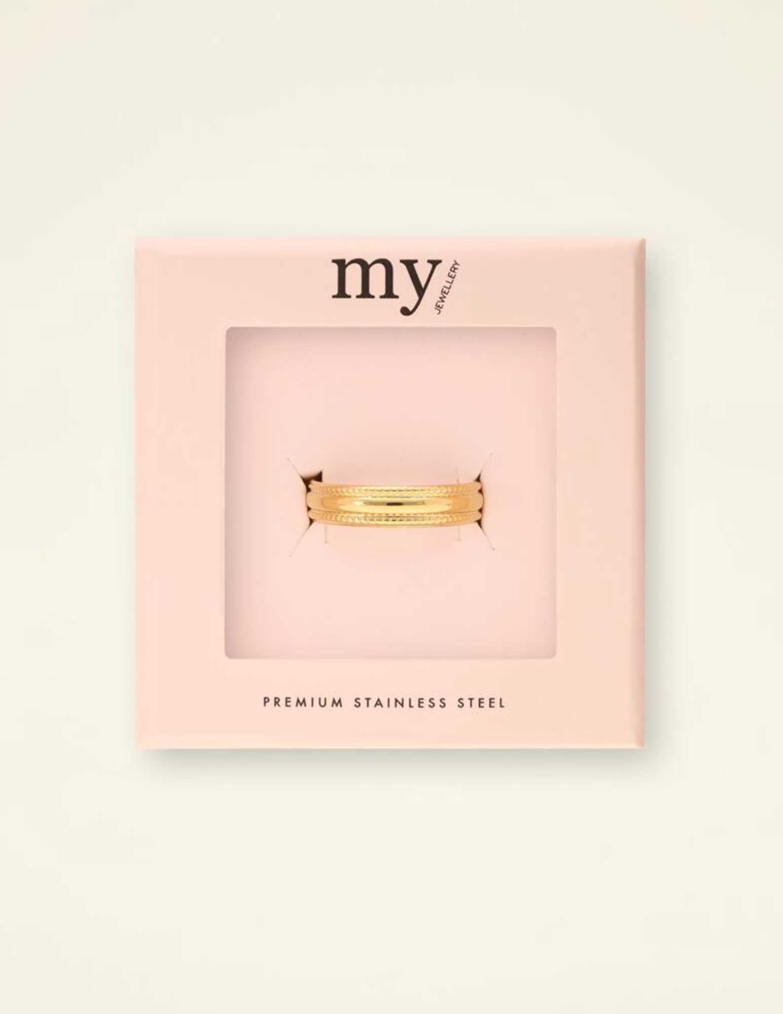 My Jewellery Ring met drie rijen MJ09055 Goud