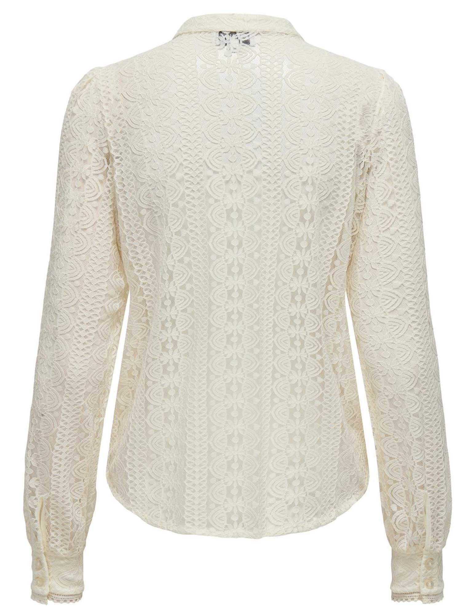 Only Kanten blouse reba 15282071 Wolwit-ecru