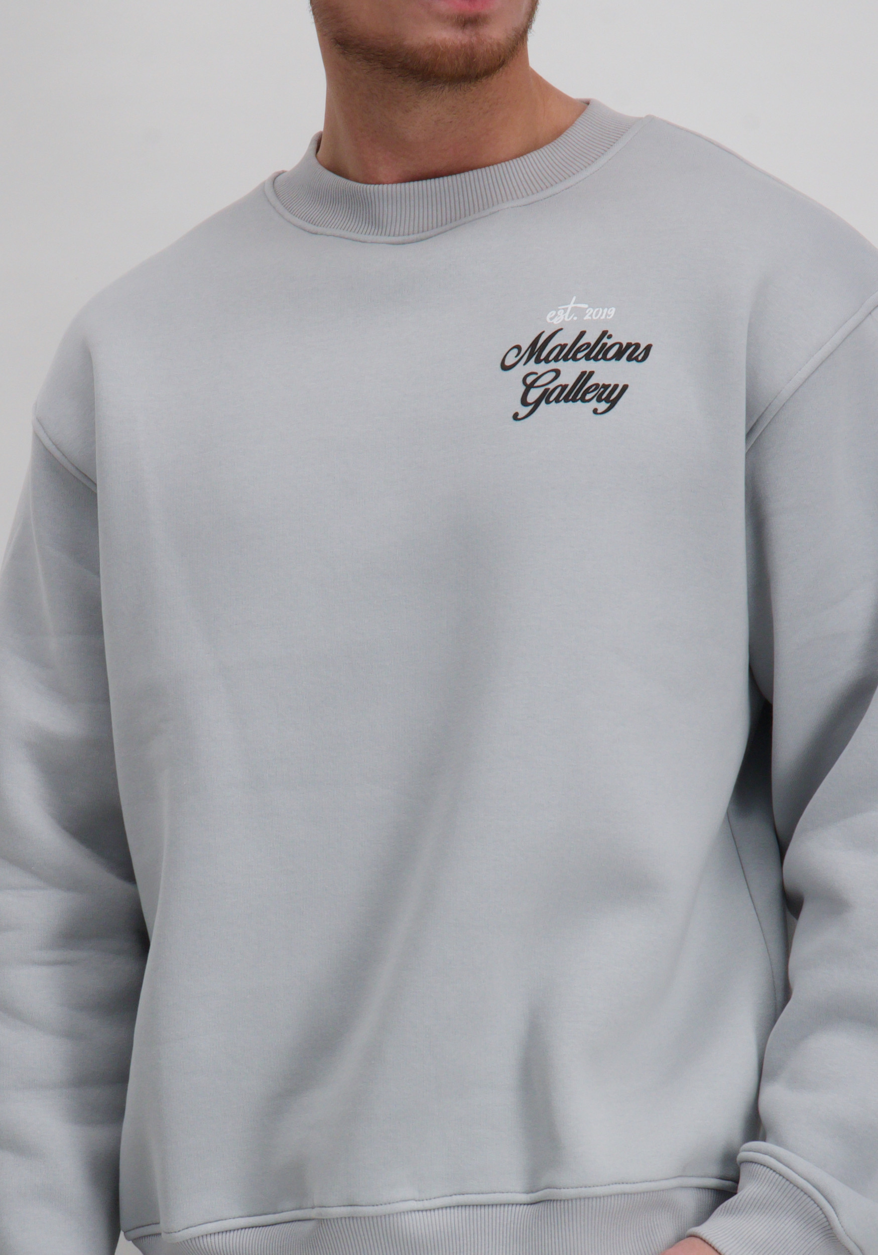 Malelions Sweater Gallery MM2-AW25-34 Licht blauw