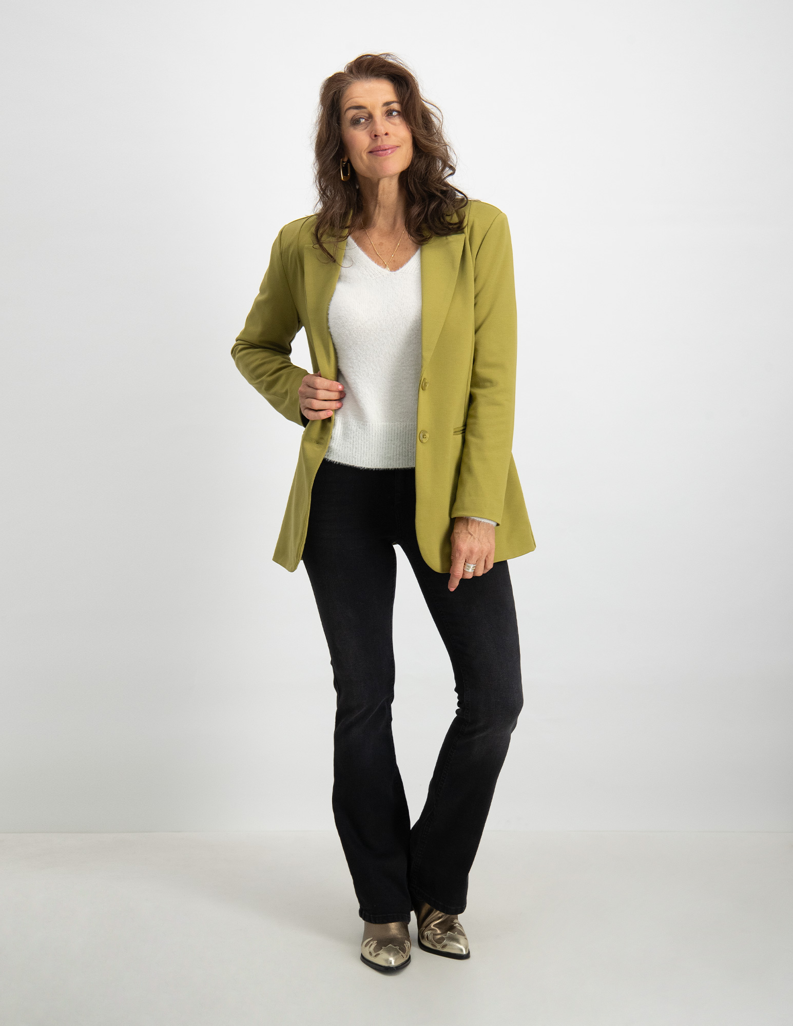 Ichi Oversized blazer Kate 20118123 Licht groen