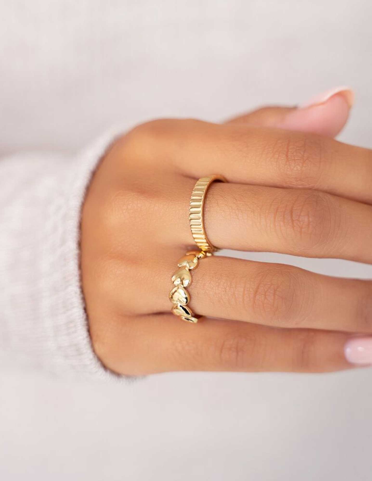 My Jewellery Ring met ribbel structuur MJ09057 Goud