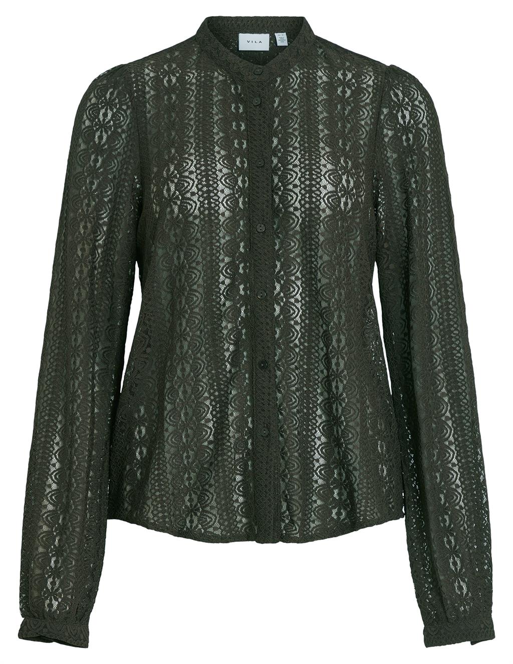 Vila Blouse Chikka 14082977 Donker groen