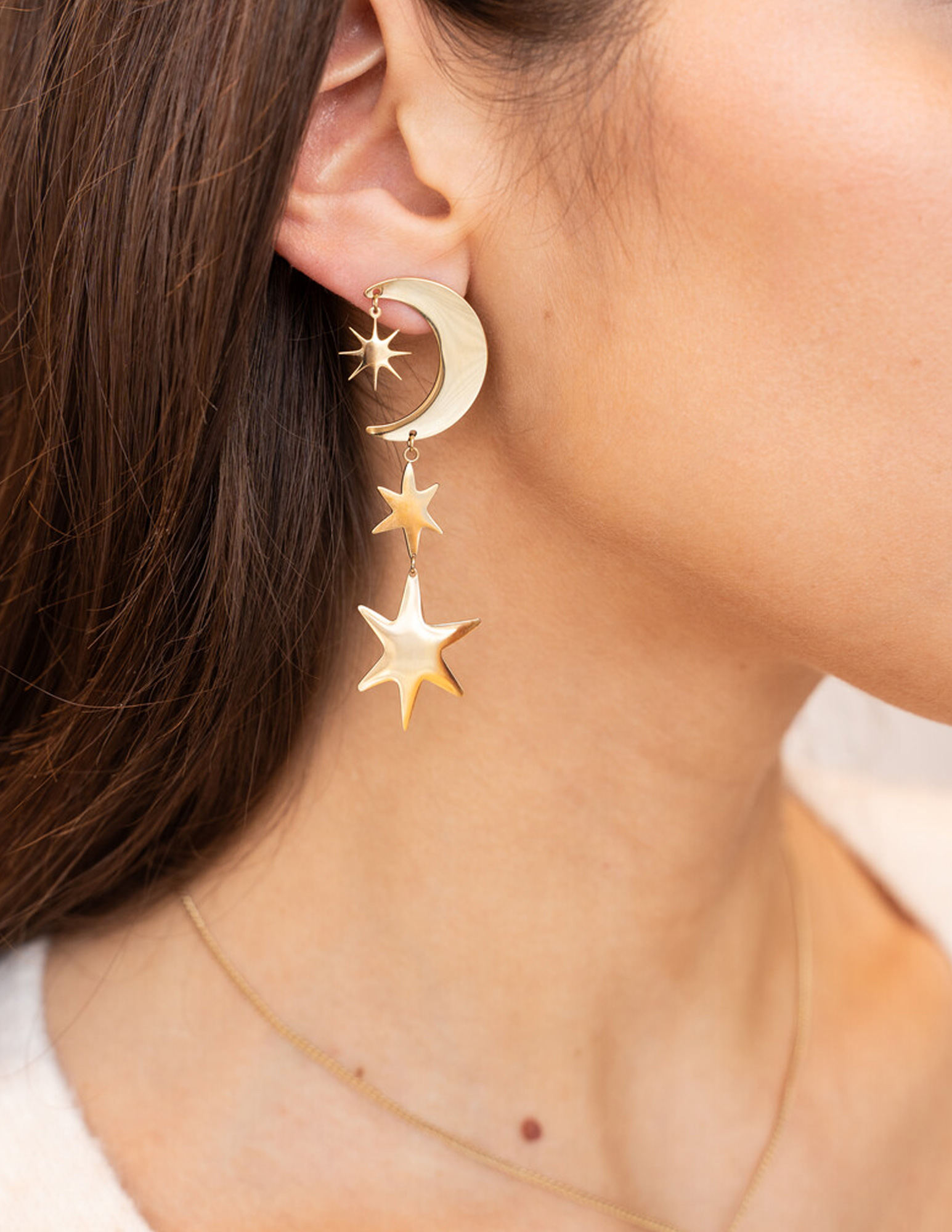 My Jewellery Starry oorhangers maan en sterren MJ11976 Goud