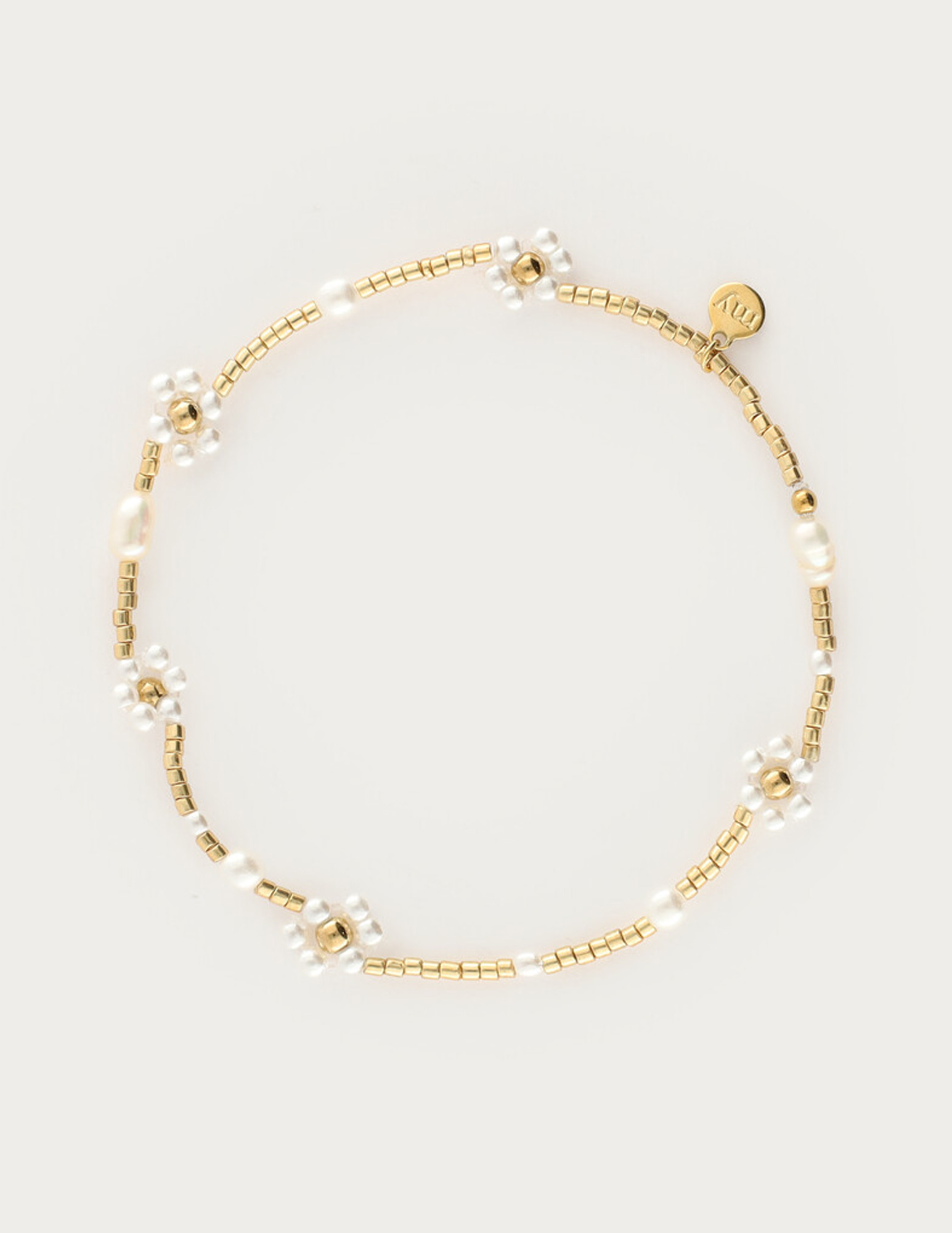 My Jewellery Botanical elastieken armband met bloemen MJ14913 Goud