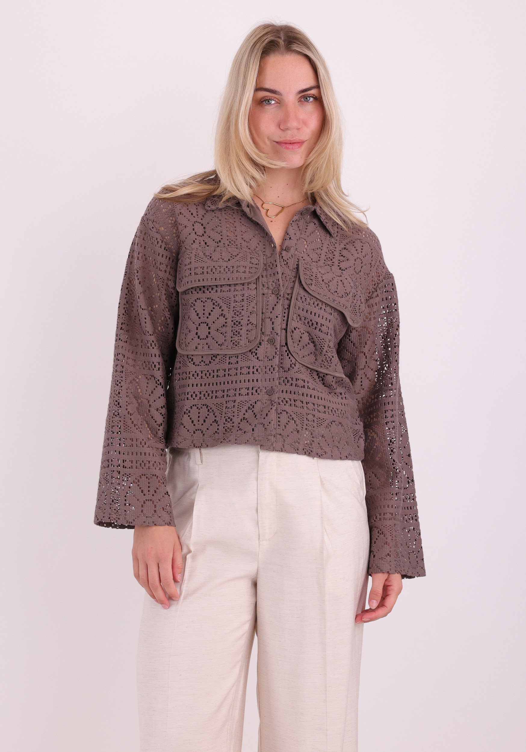 Vila Blouse Merinda 14105211 Bruin