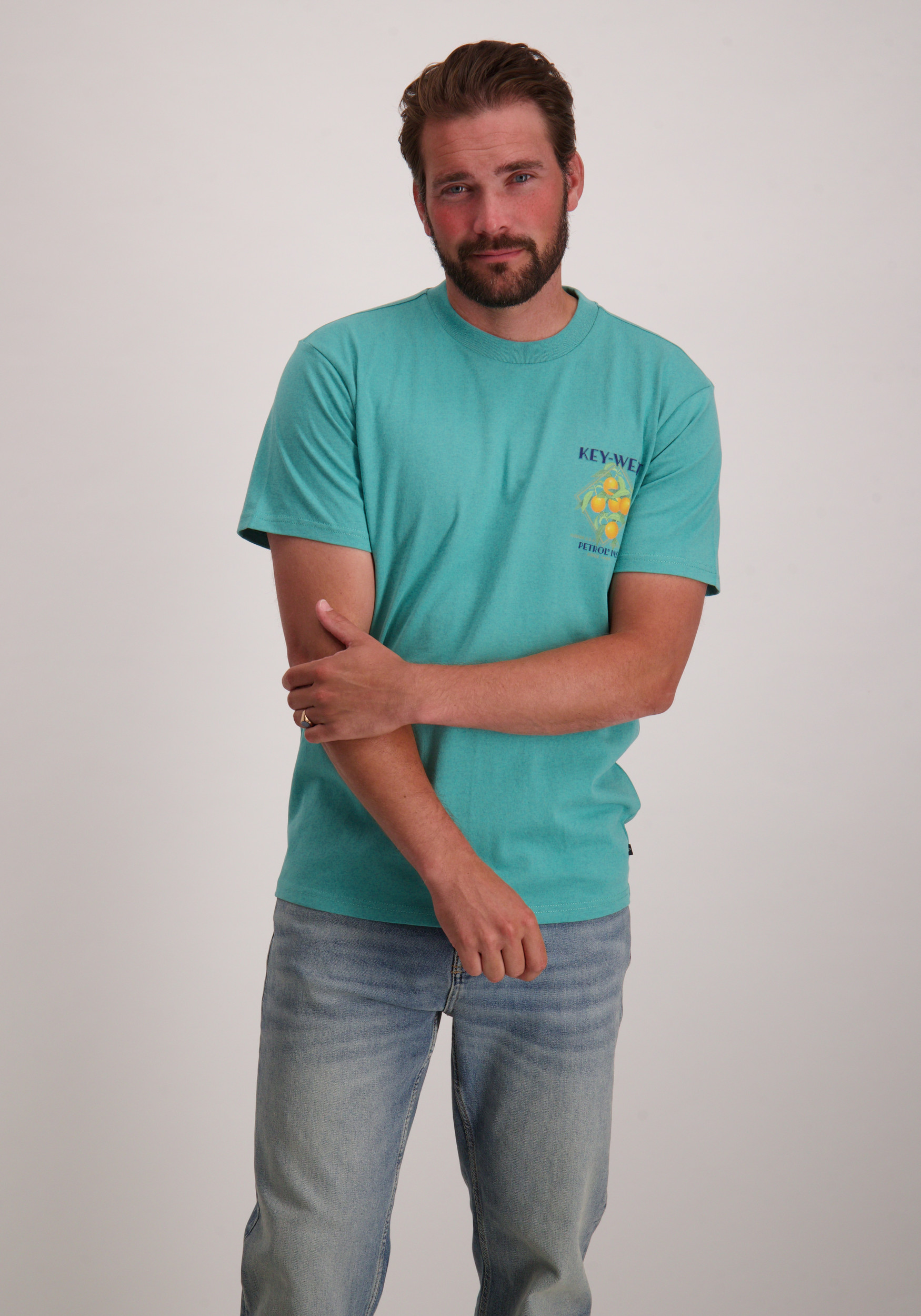 Petrol T-shirt M-1050-TSR649 Turquoise