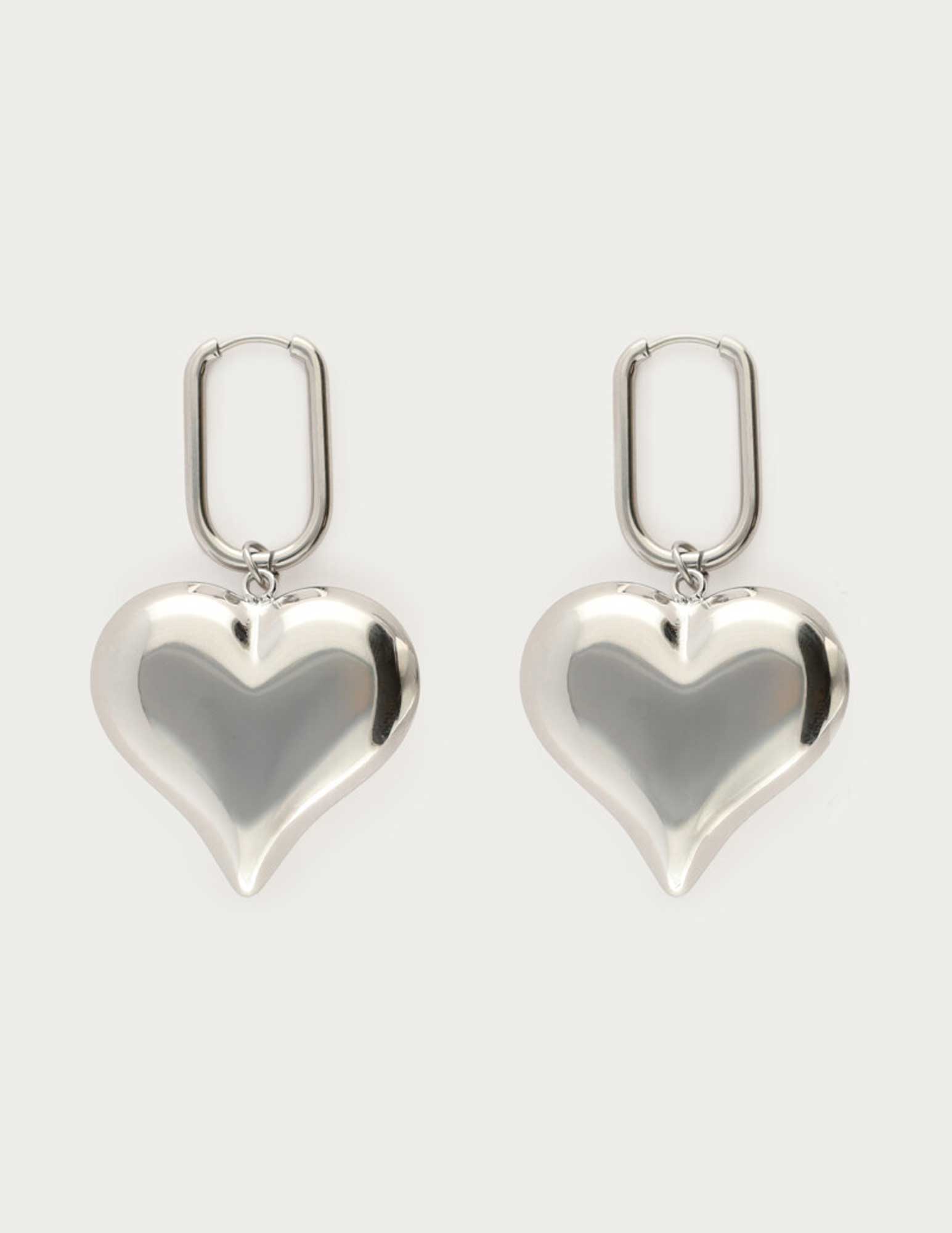 My Jewellery Square hoop heart oorbellen MJ13052 Zilver