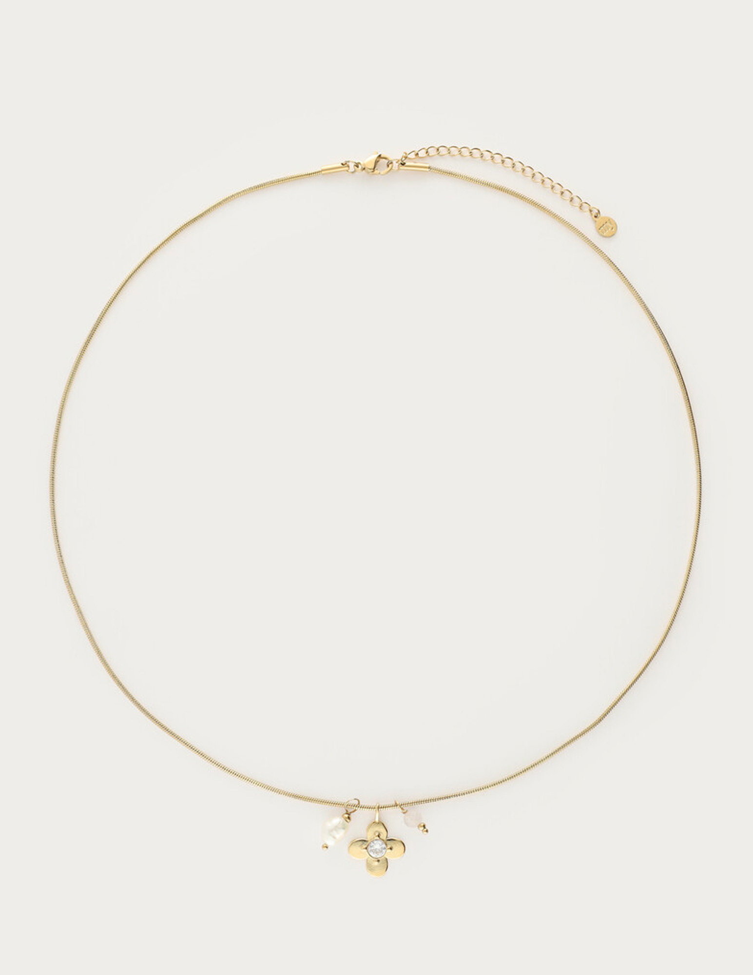 My Jewellery Botanical ketting met bloem en strass MJ15410 Goud