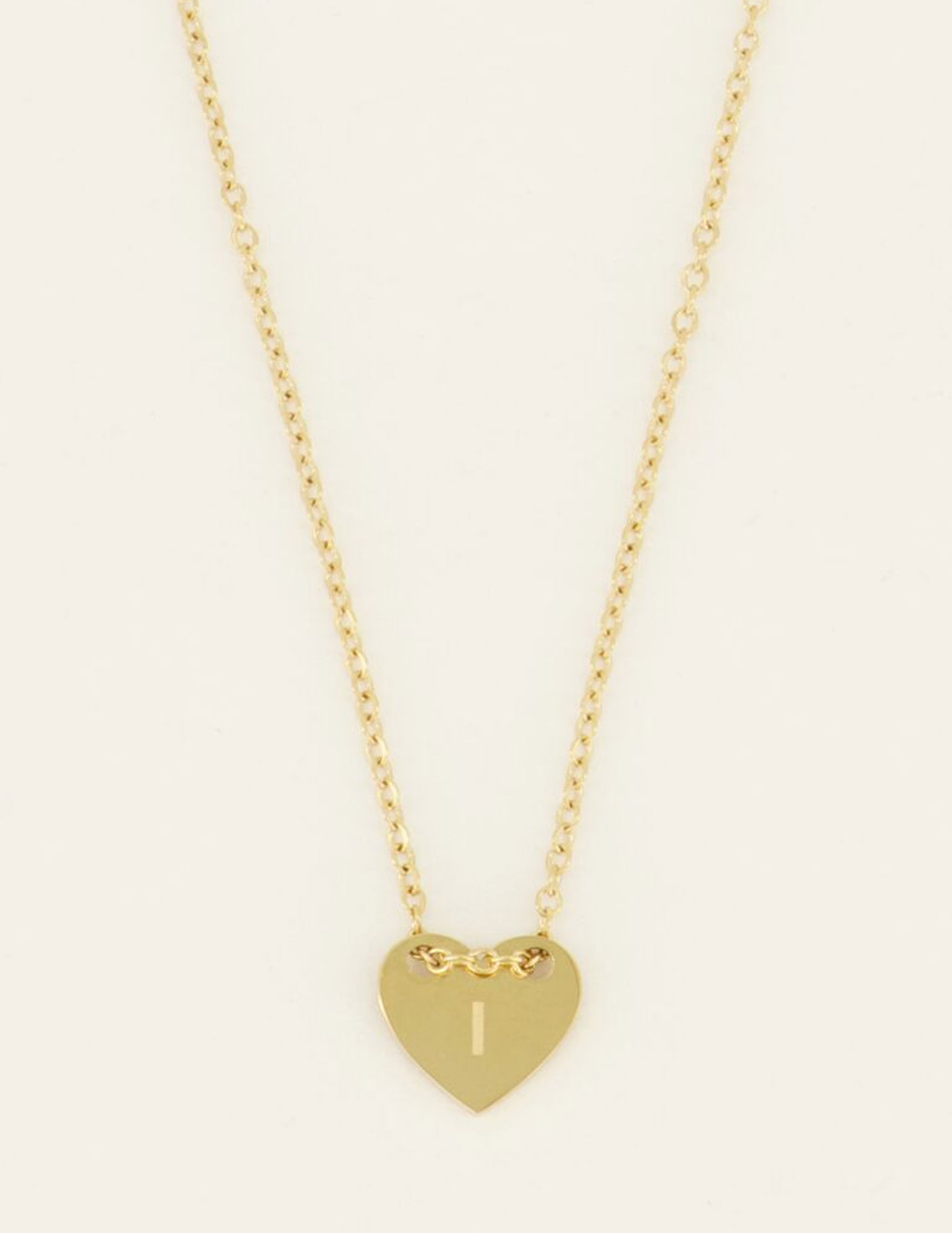 My Jewellery Ketting met initiaal I op hartje MJ07876I Goud