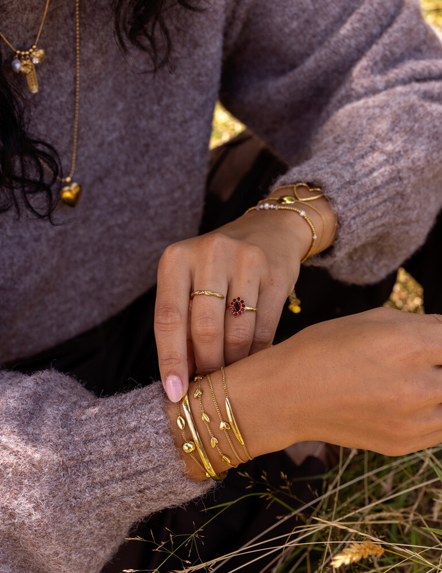 My Jewellery Mystic armband mini hart MJ14241 Goud