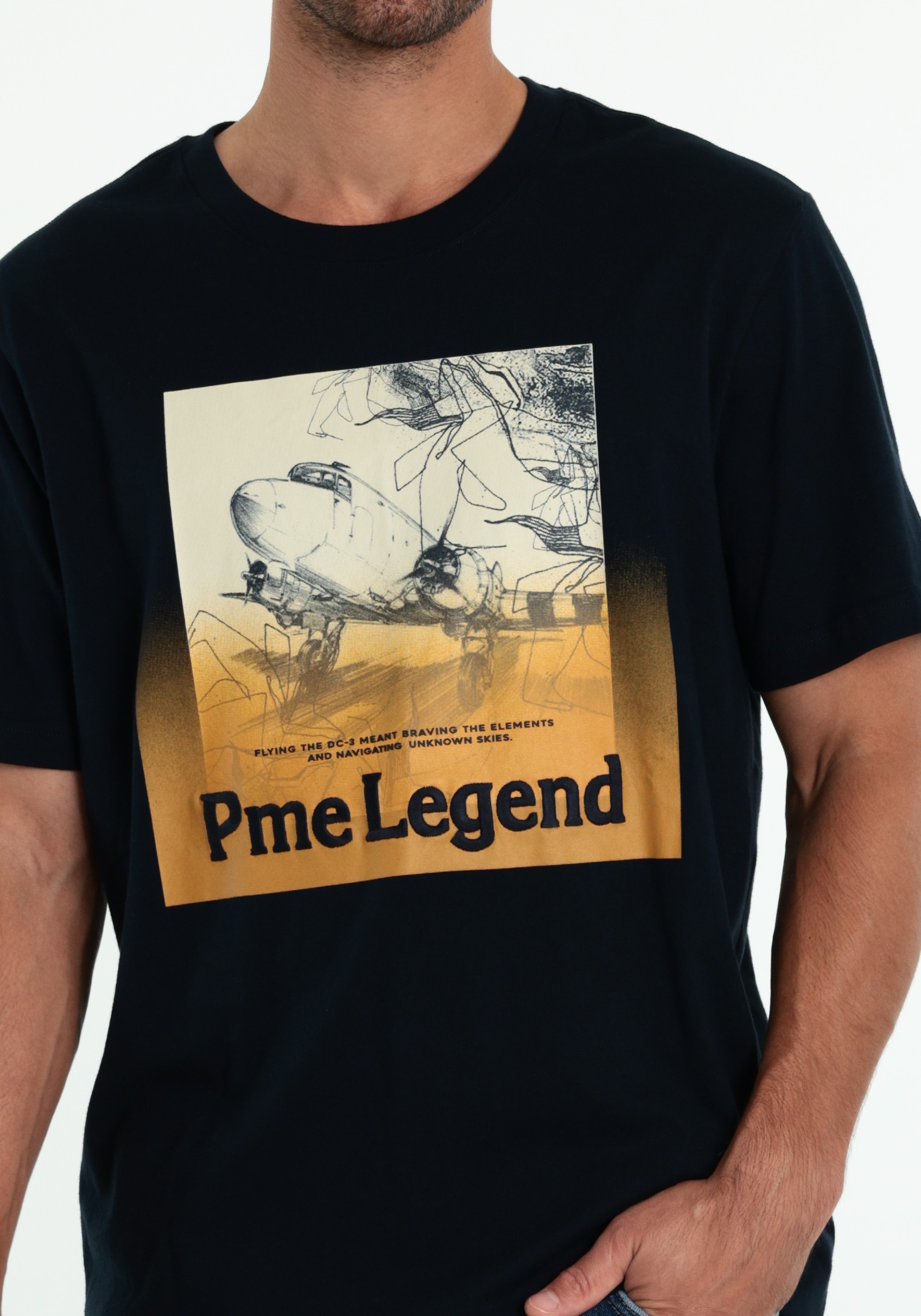 PME Legend T-shirt pinted PTSS2608571 Blauw