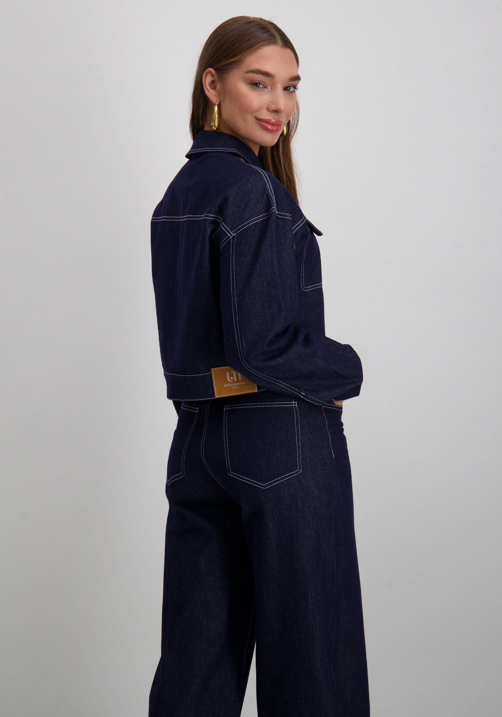 Lofty Manner Denim jacket Ariah QJ302 Jeans blauw