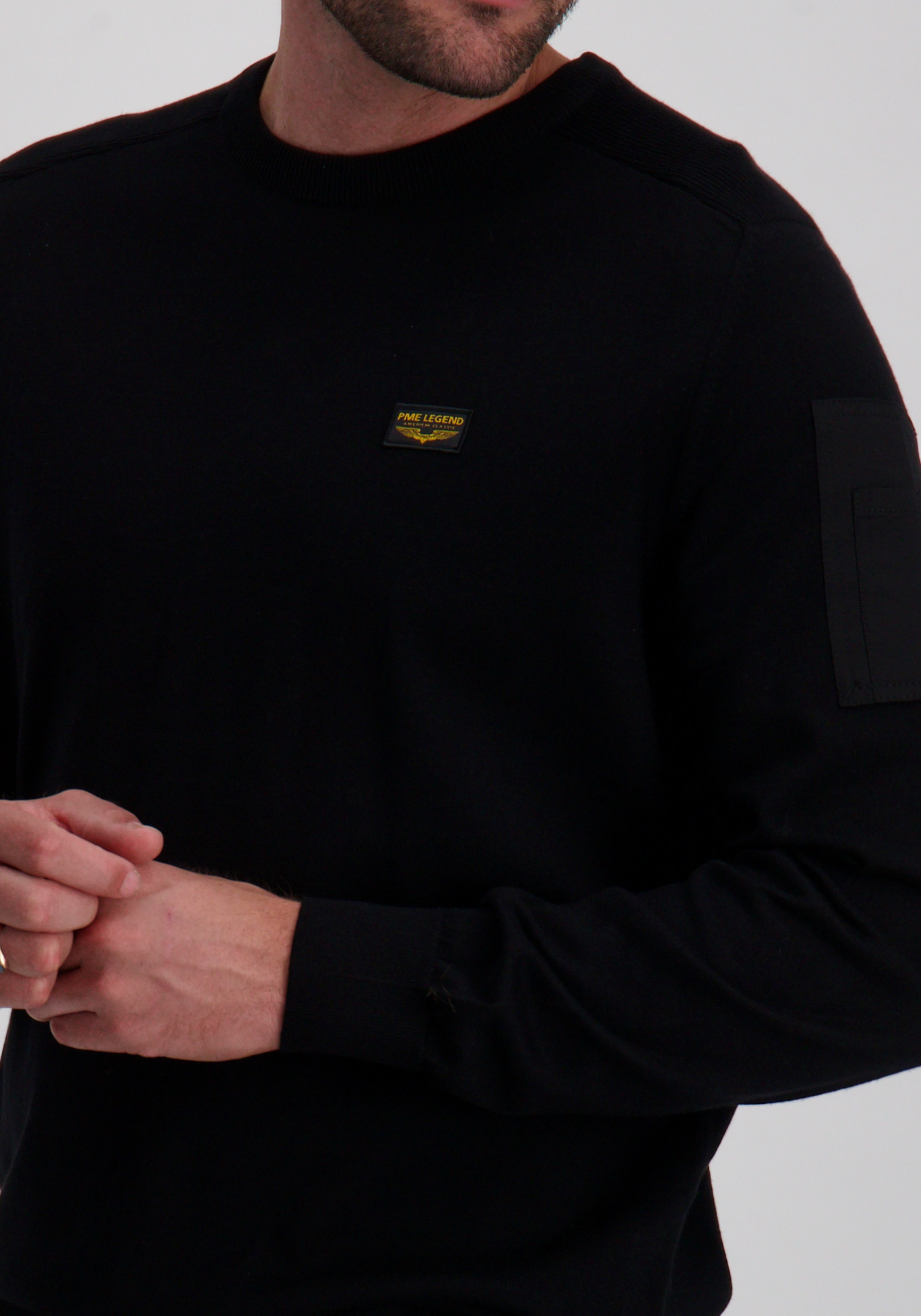 PME Legend Trui American classic PKW0000332 Zwart