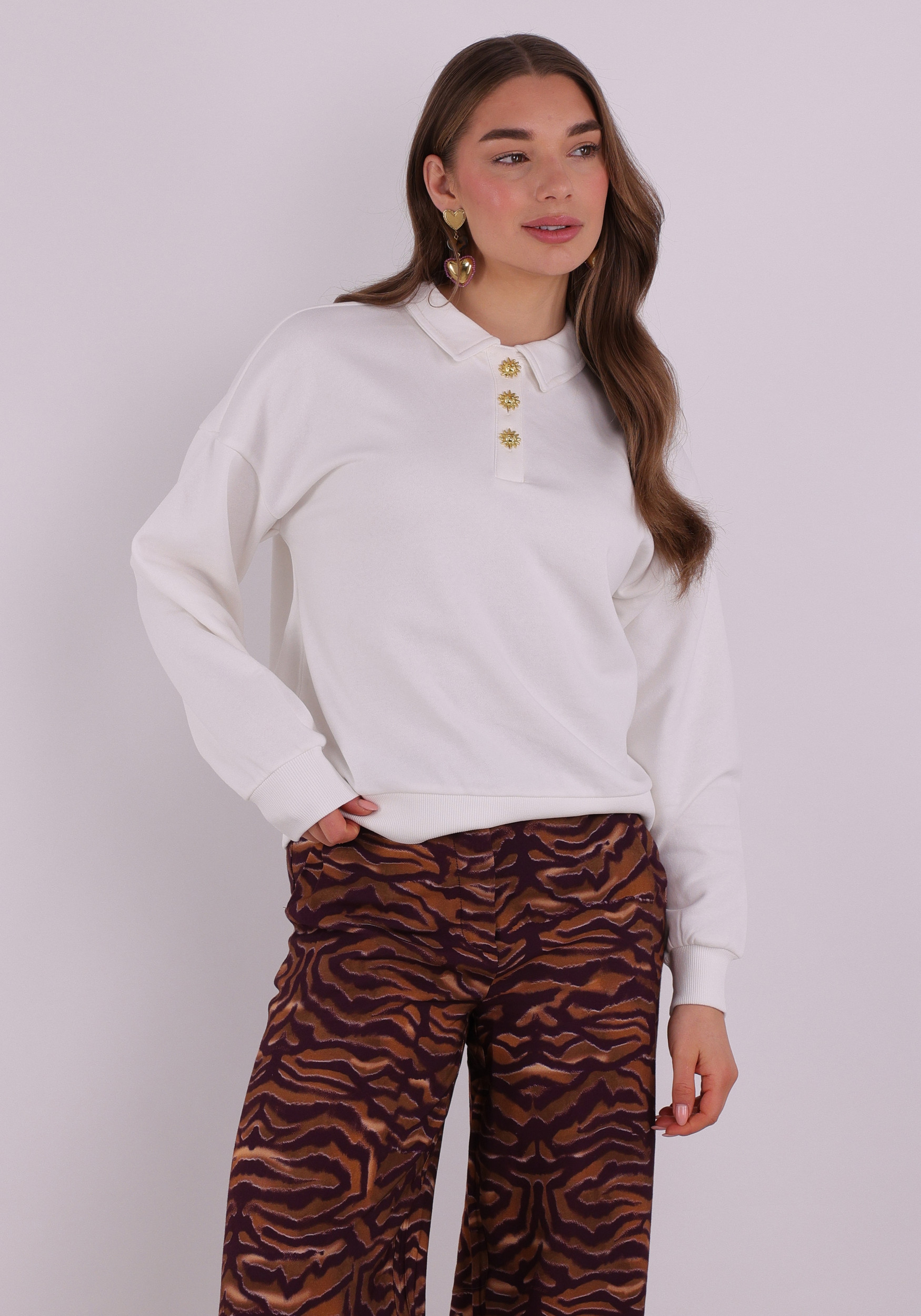 Only Polo sweater Agnes 15378310 Wit