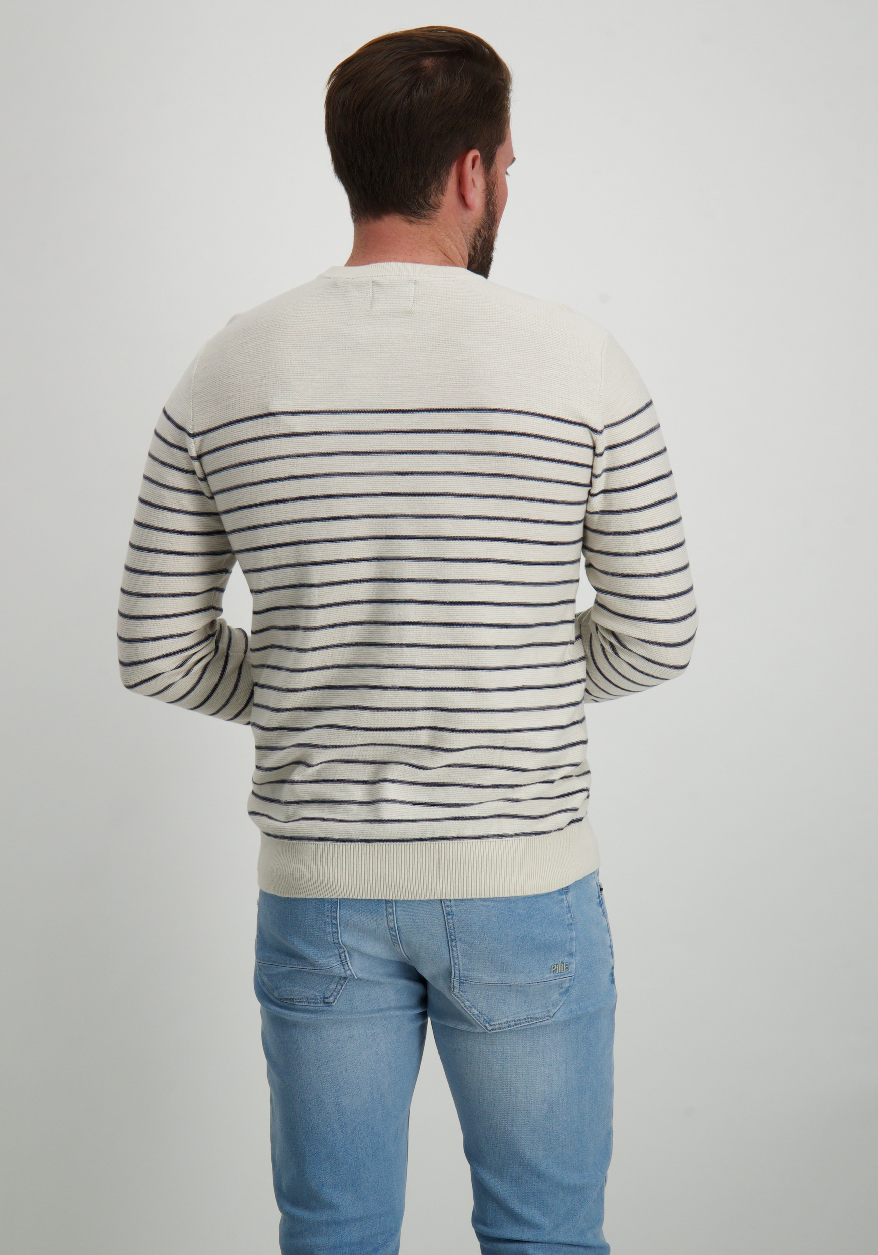 Petrol Trui Gestreept M-1050-KWR201 Ecru