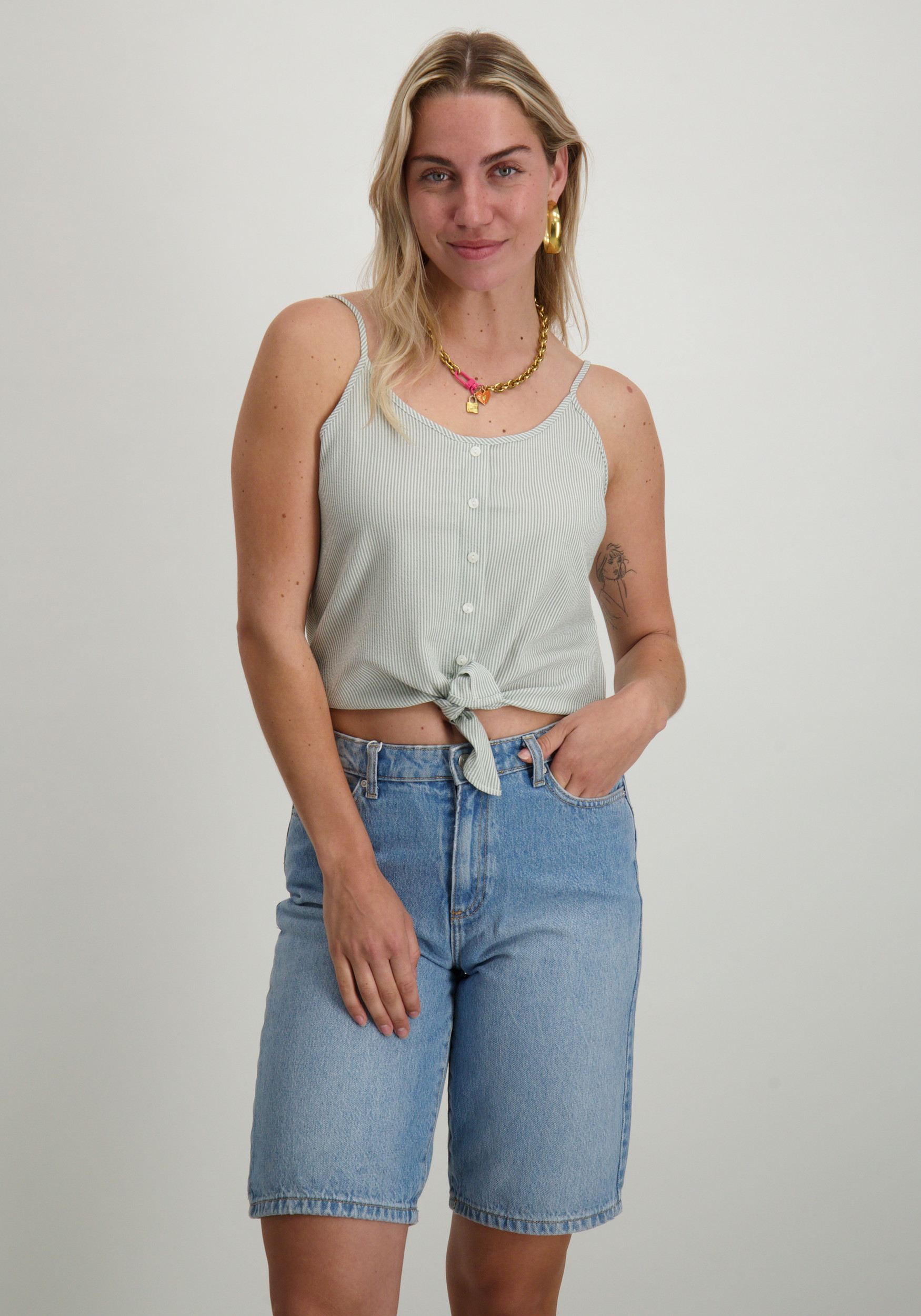 Only Top Lecey knot 15299191 Midden groen