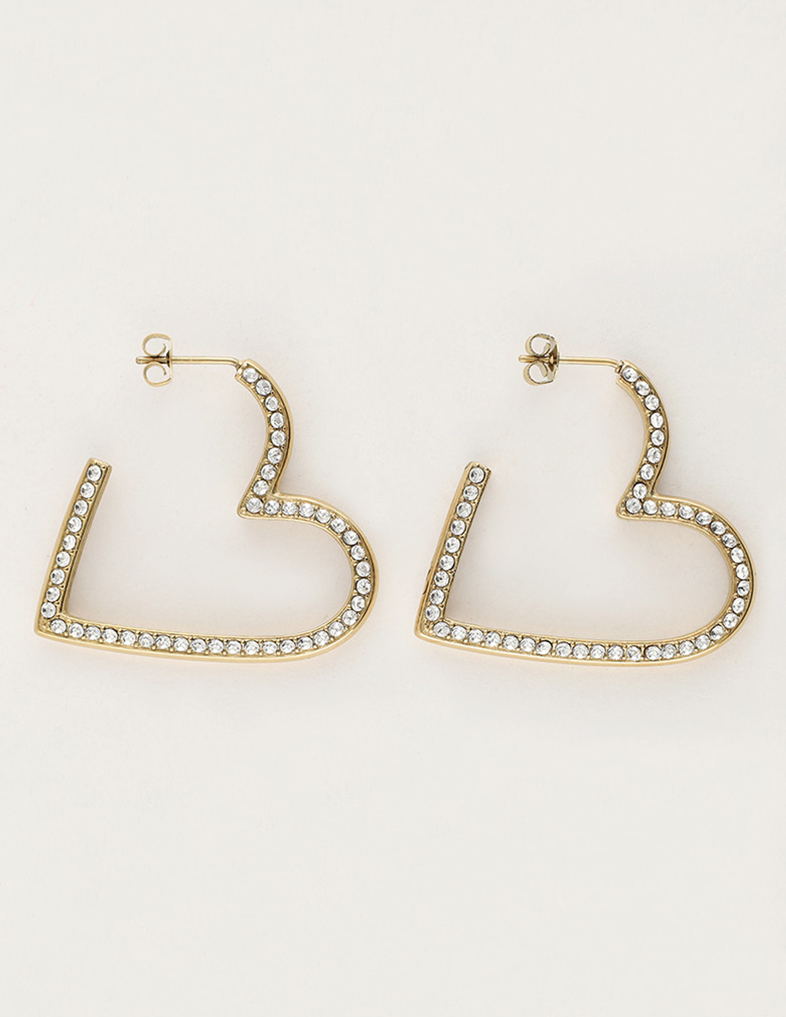 My Jewellery Starry oorbellen hart met strass MJ11929 Goud