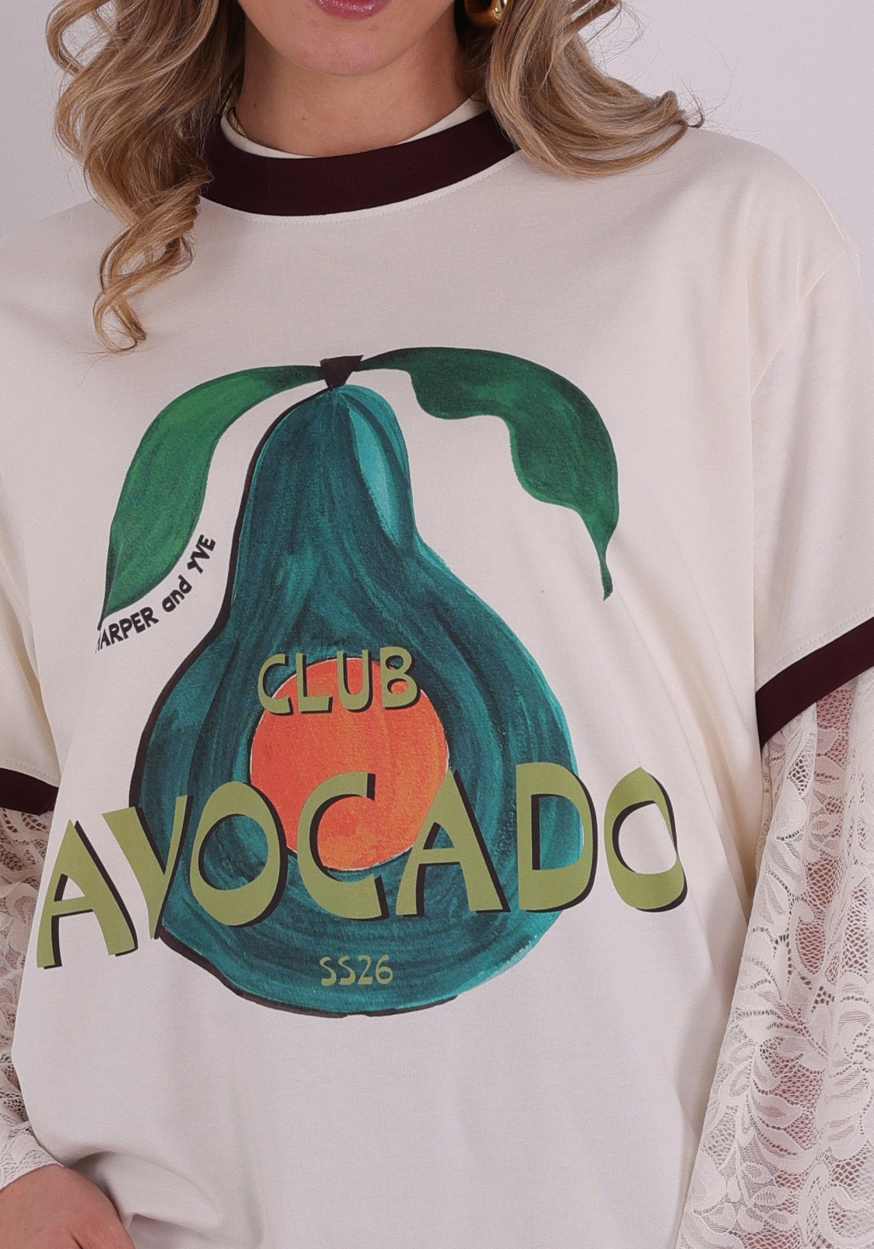 Harper & Yve T-shirt Club Avocado SS6Y303 Ecru