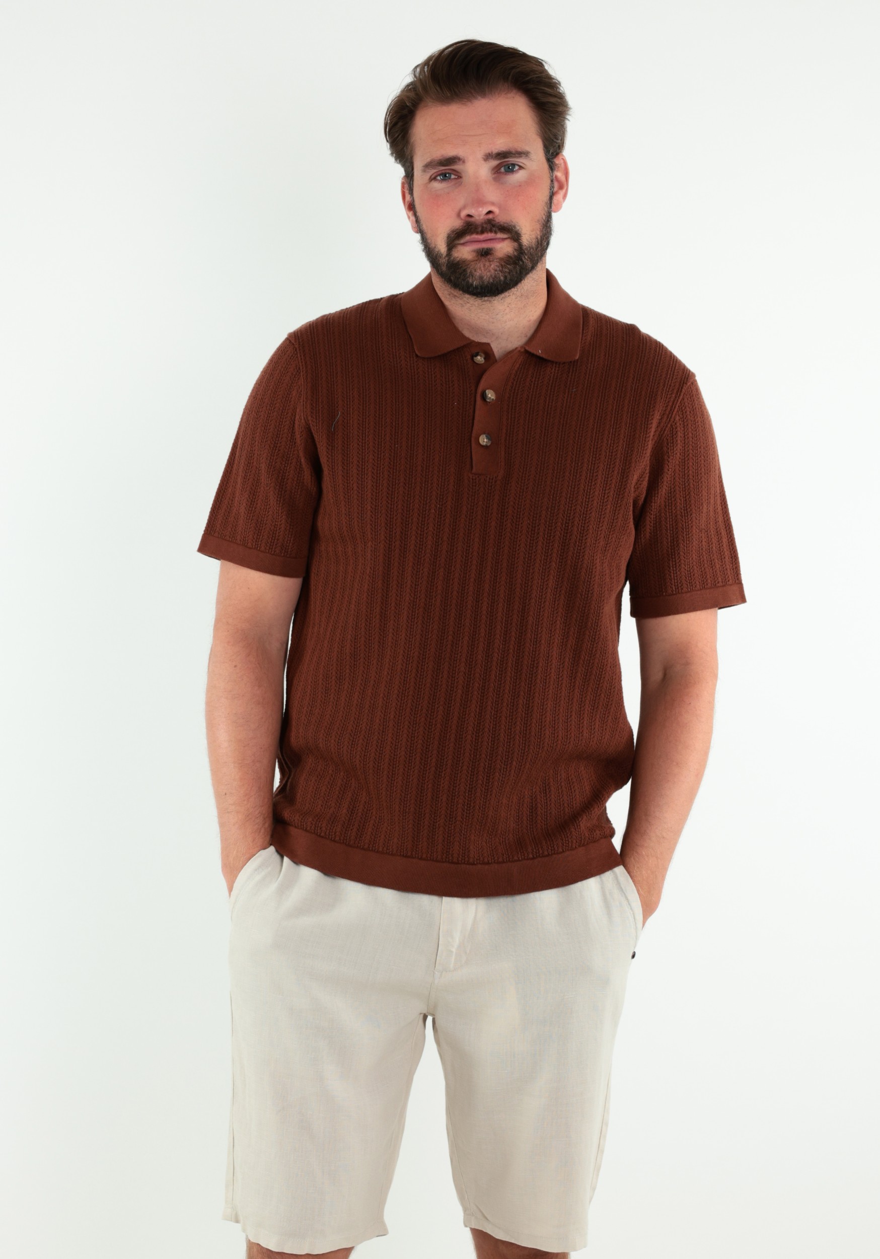ONLY & SONS Polo Moon 22032760 Midden bruin