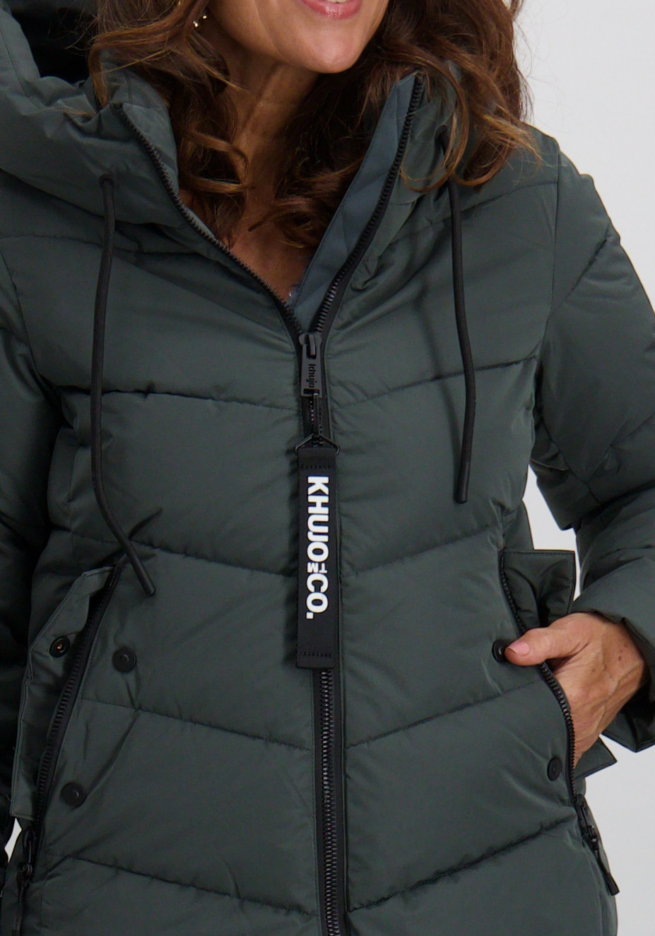 KHUJO Winterjas Mikia2 1257CO253 Donker groen