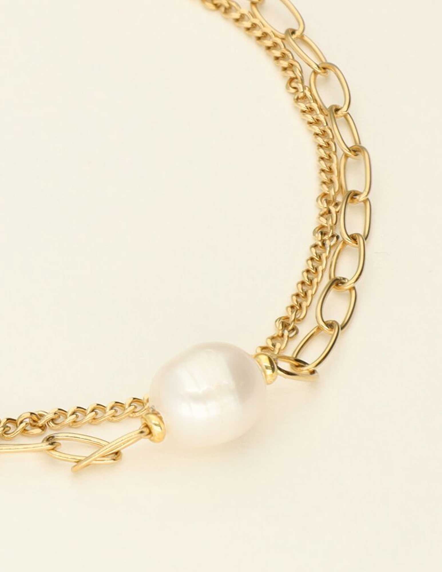 My Jewellery Schakelarmband met parel MJ09247 Goud