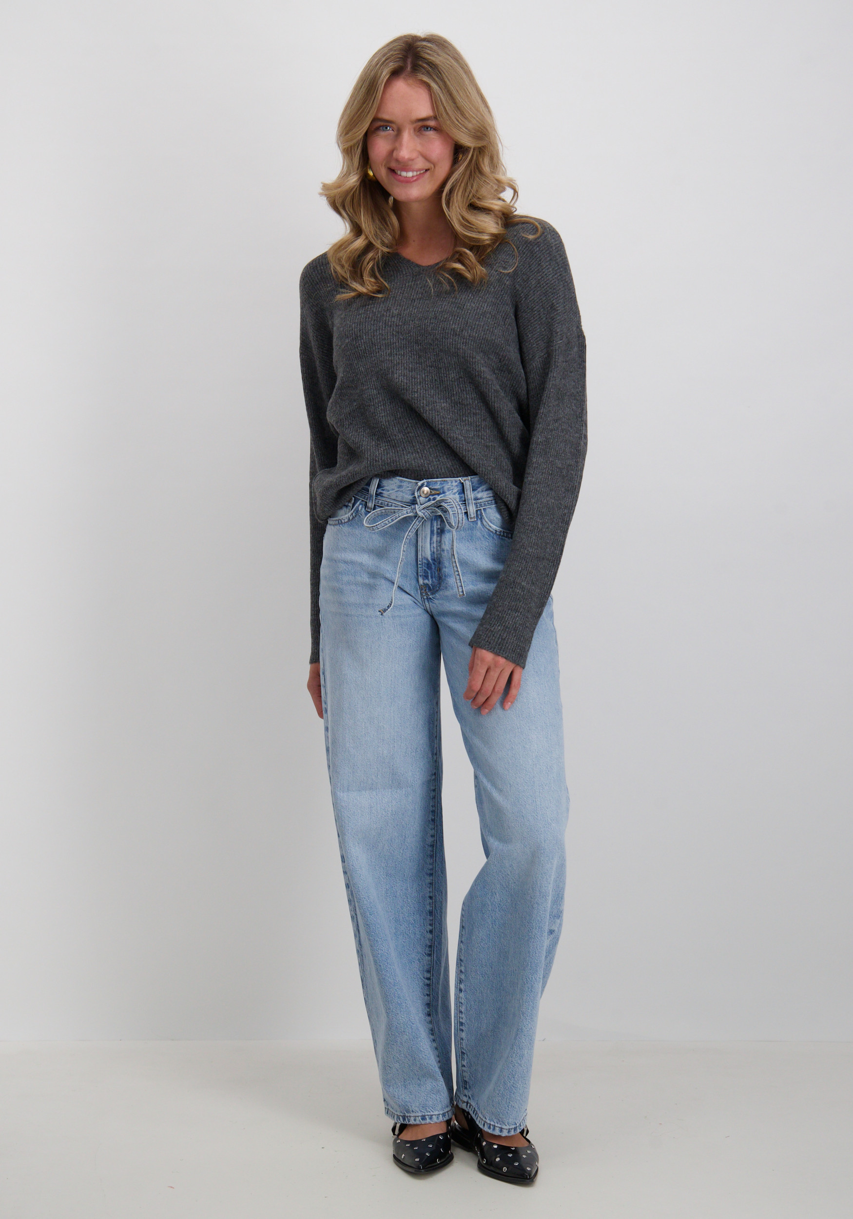 Vero moda Trui Crewlefile 10233357 Midden grijs