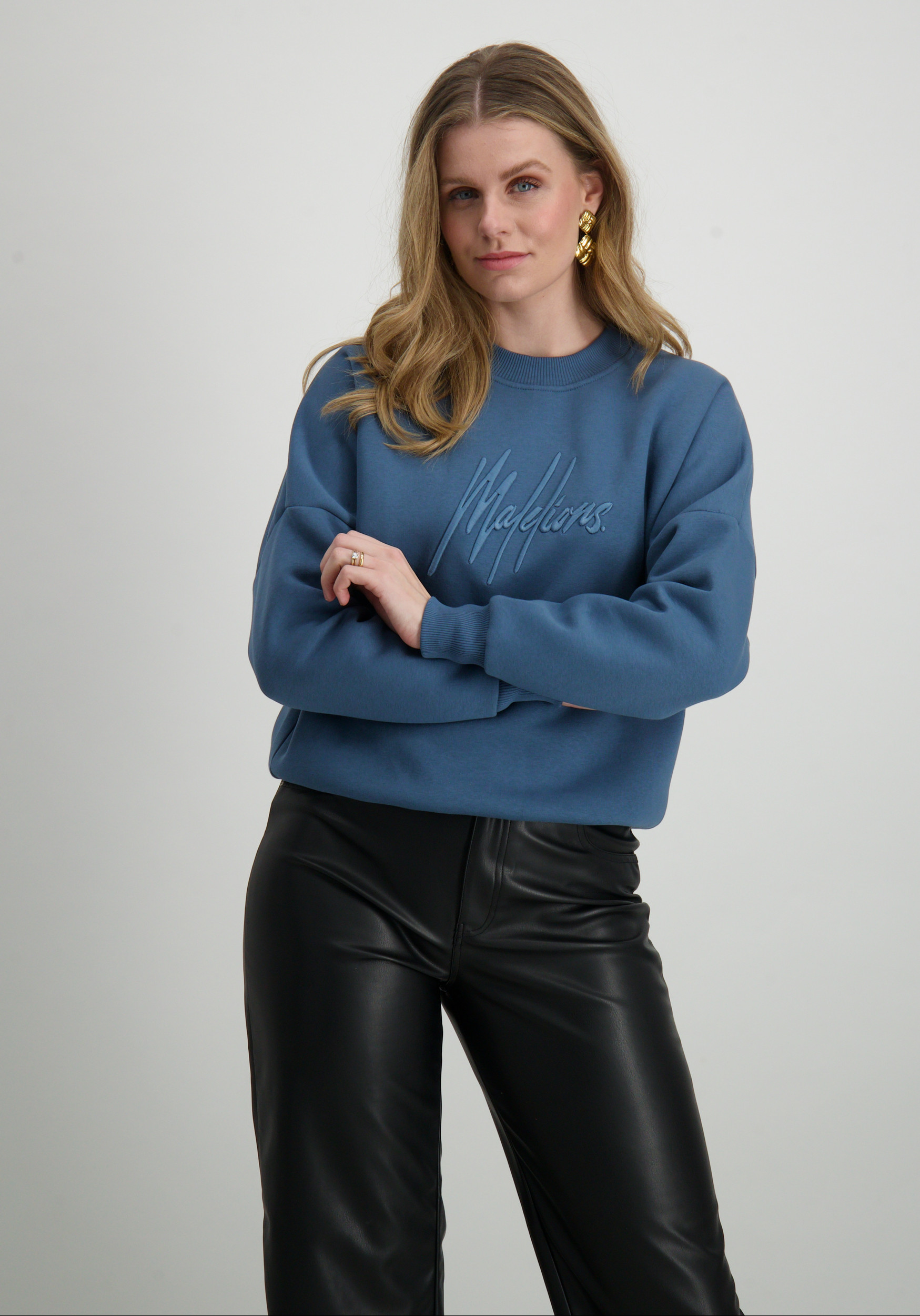 Malelions Sweater Essentials MD1-BF24-05 Raf blauw