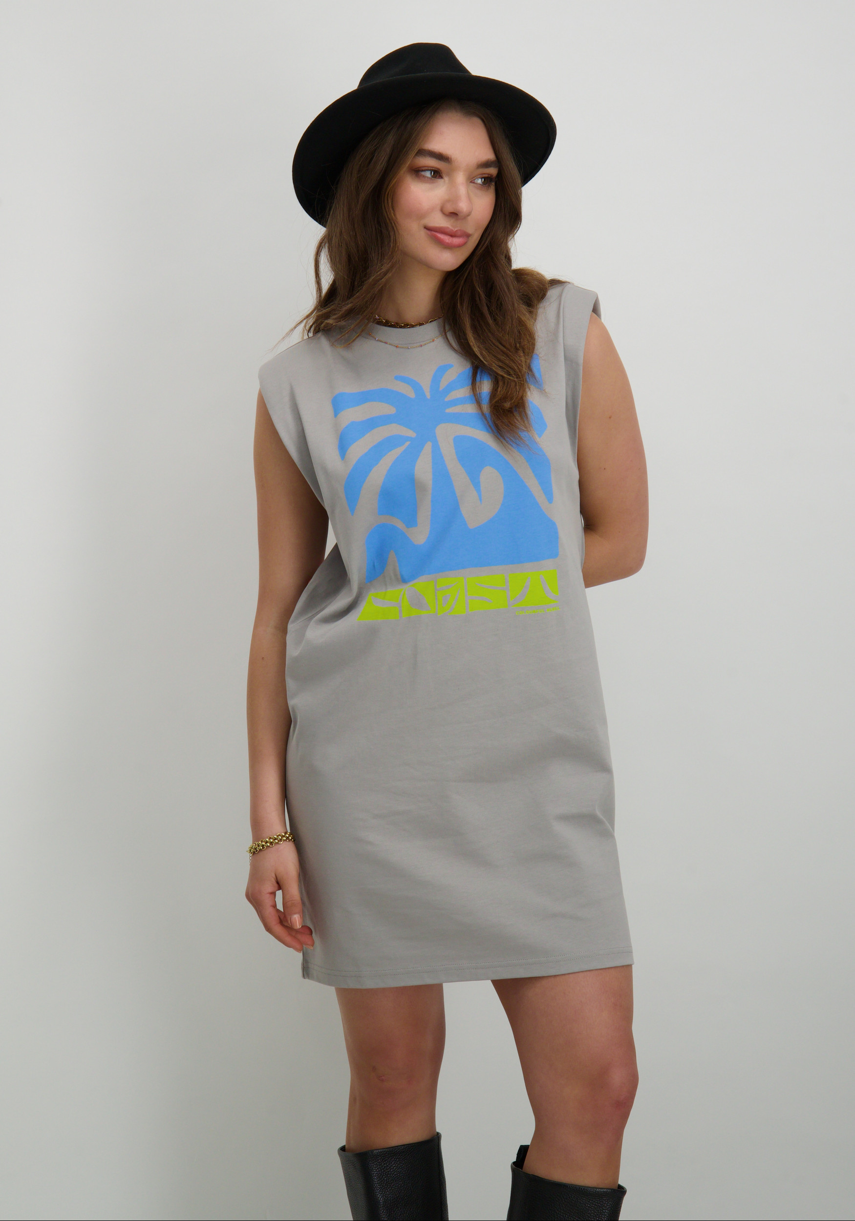 Colourful Rebel Jurk Palm Coast WD115767 Licht grijs