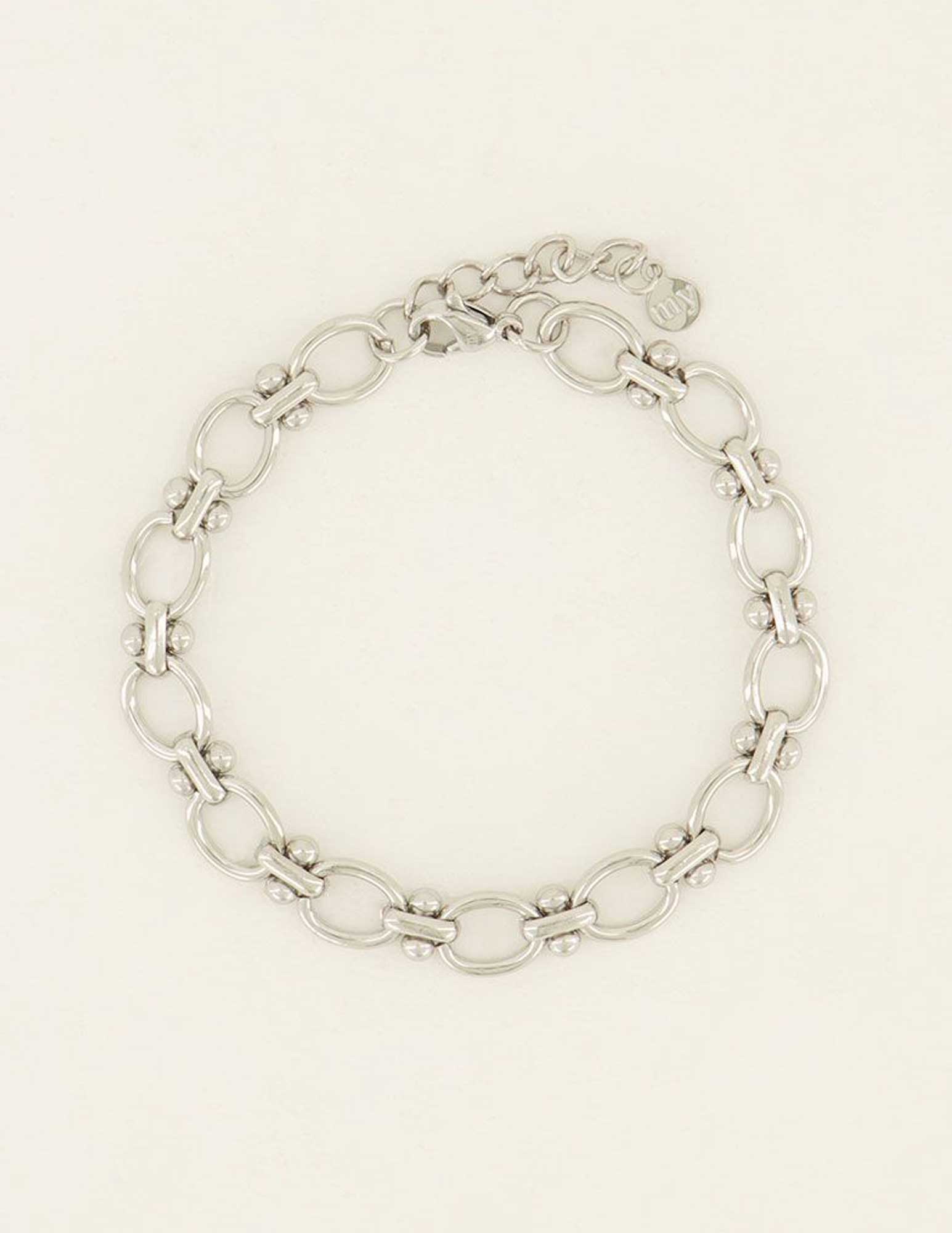 My Jewellery Armband met schakels en bolletjes MJ07977 Zilver