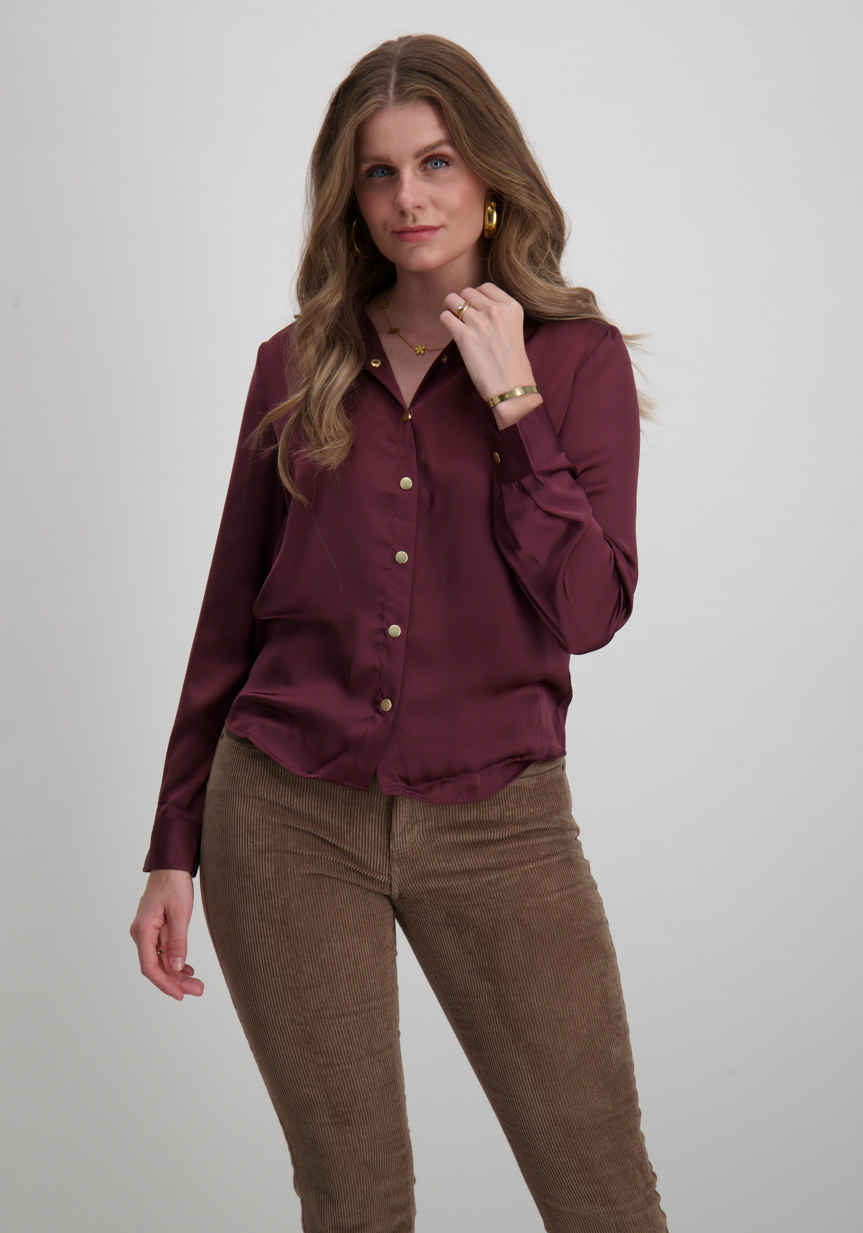 Only Blouse Zora satin 15356386 Bordeaux