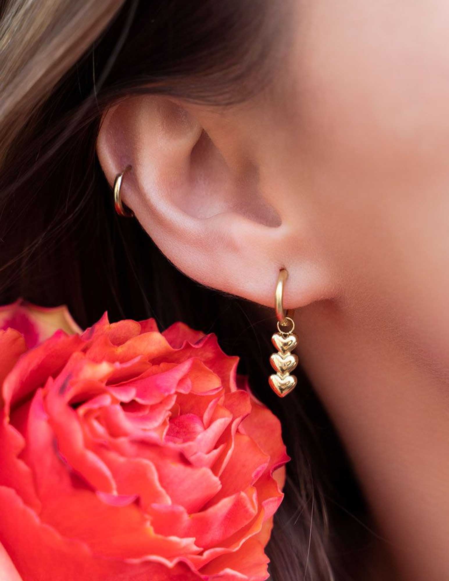 My Jewellery Oorbellen drie hartjes MJ06708 Goud