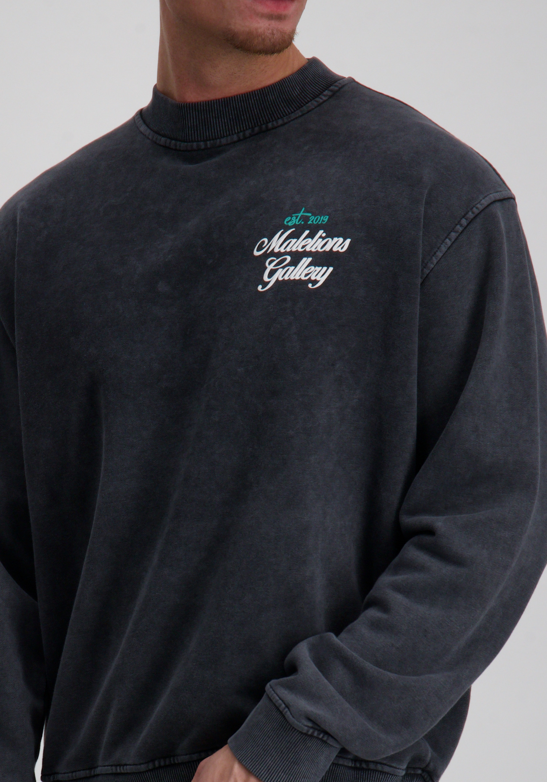 Malelions Sweater Gallery MM2-AW25-34 Donker Grijs