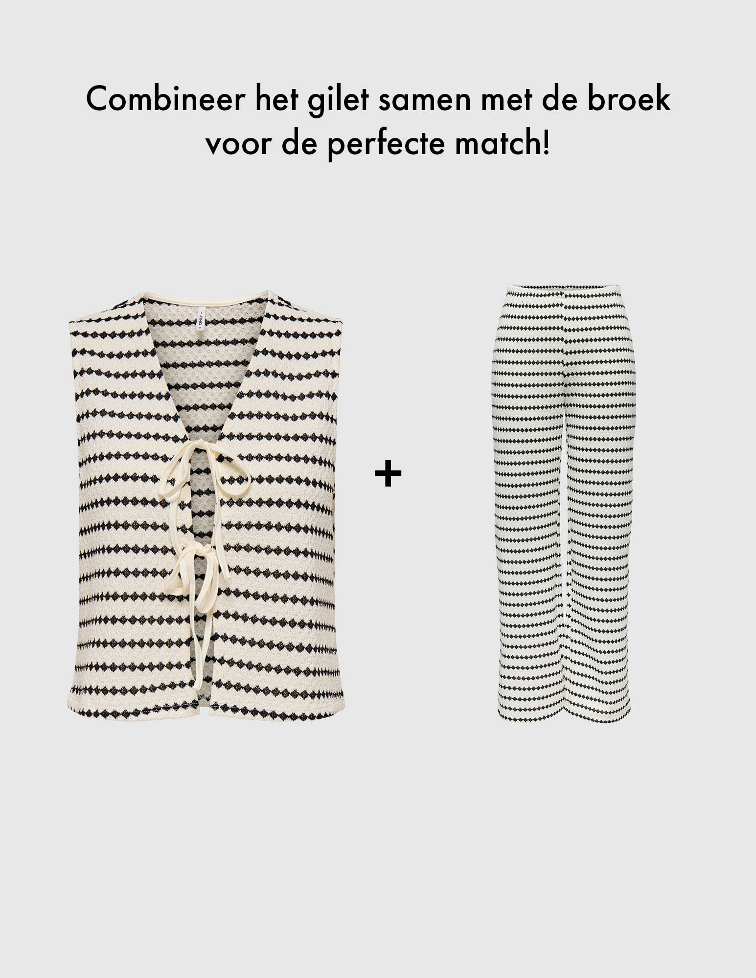 Only Broek Eva stripe 15348629 Wit