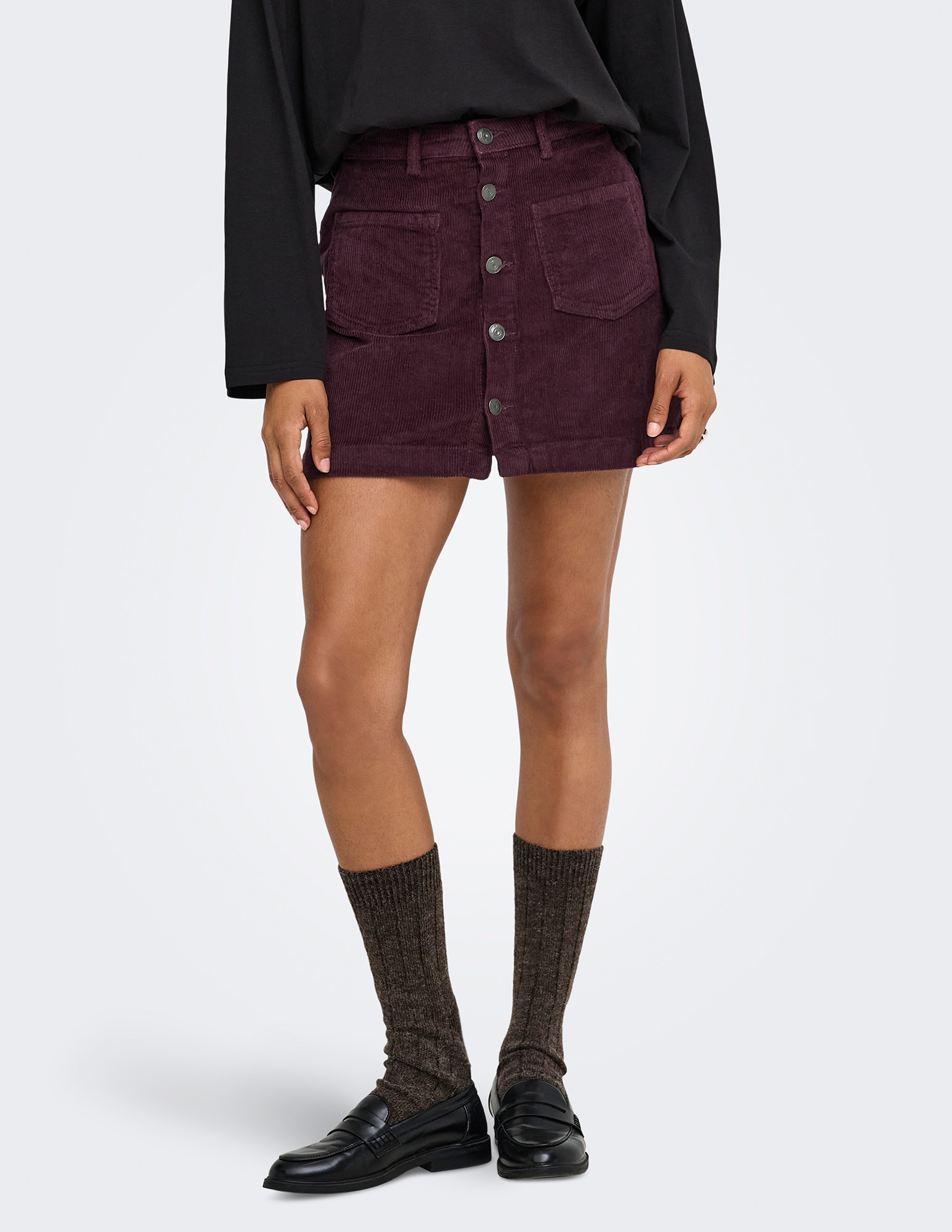 ONLY Korte corduroy rok Amazing 15182080 Donker Paars