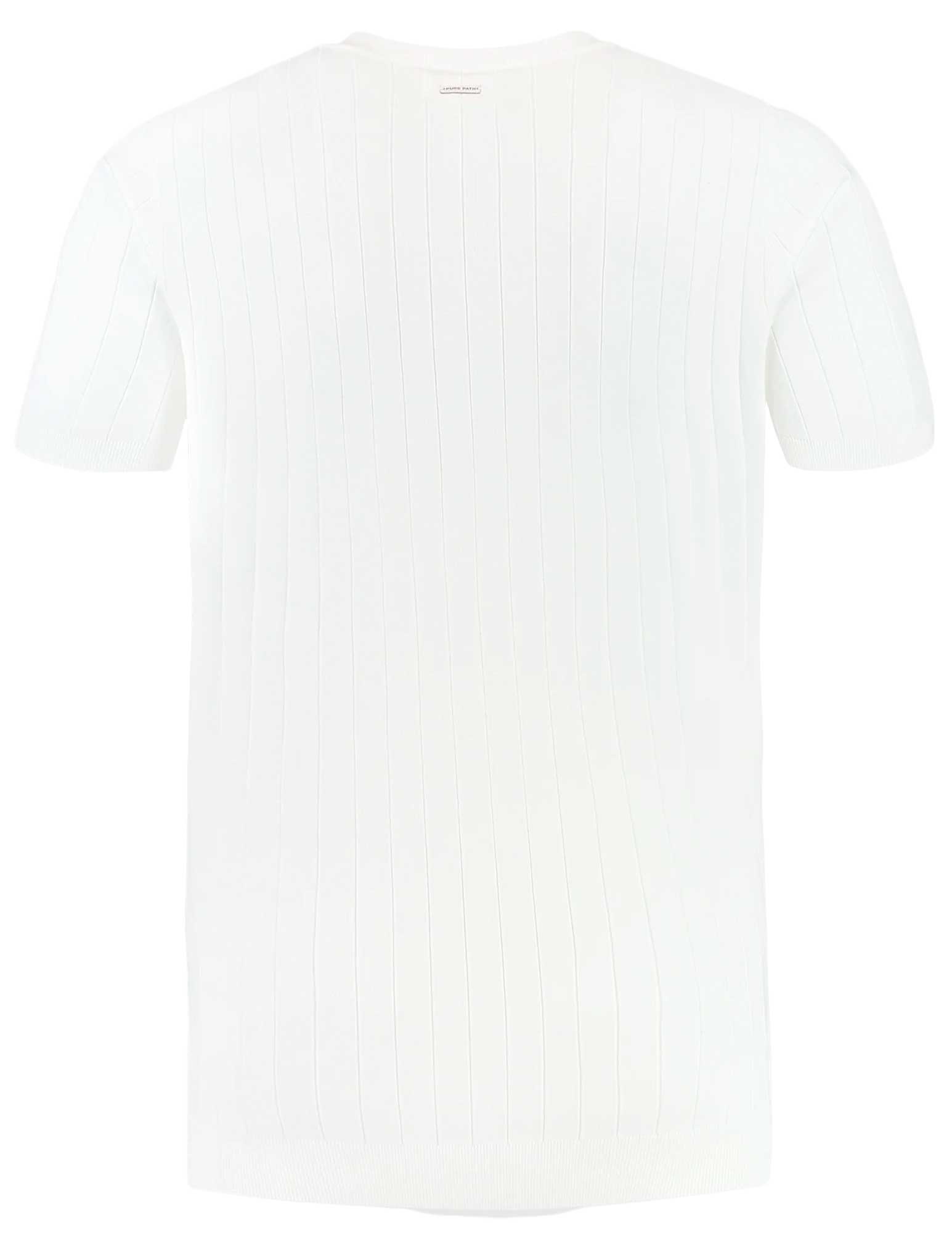 Pure White T-shirt fijn gebeid 24010808 Wolwit-ecru