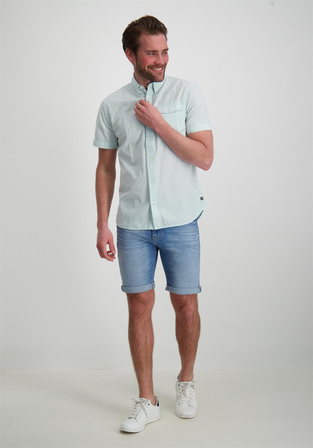 Petrol Overhemd met stippen M-1040-SIS416 Licht blauw