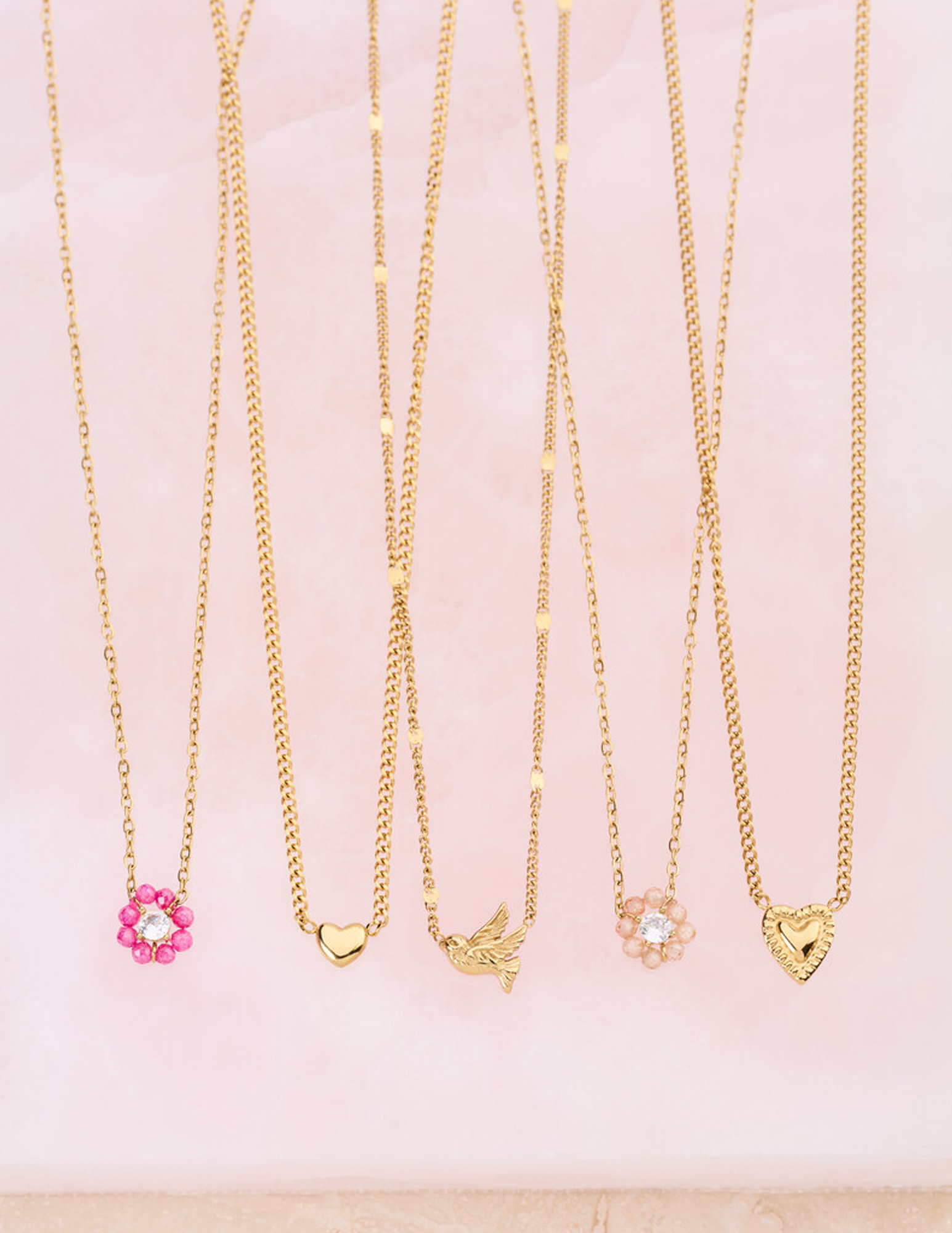 My Jewellery Botanical minimalistische ketting met vogel MJ15395 Goud