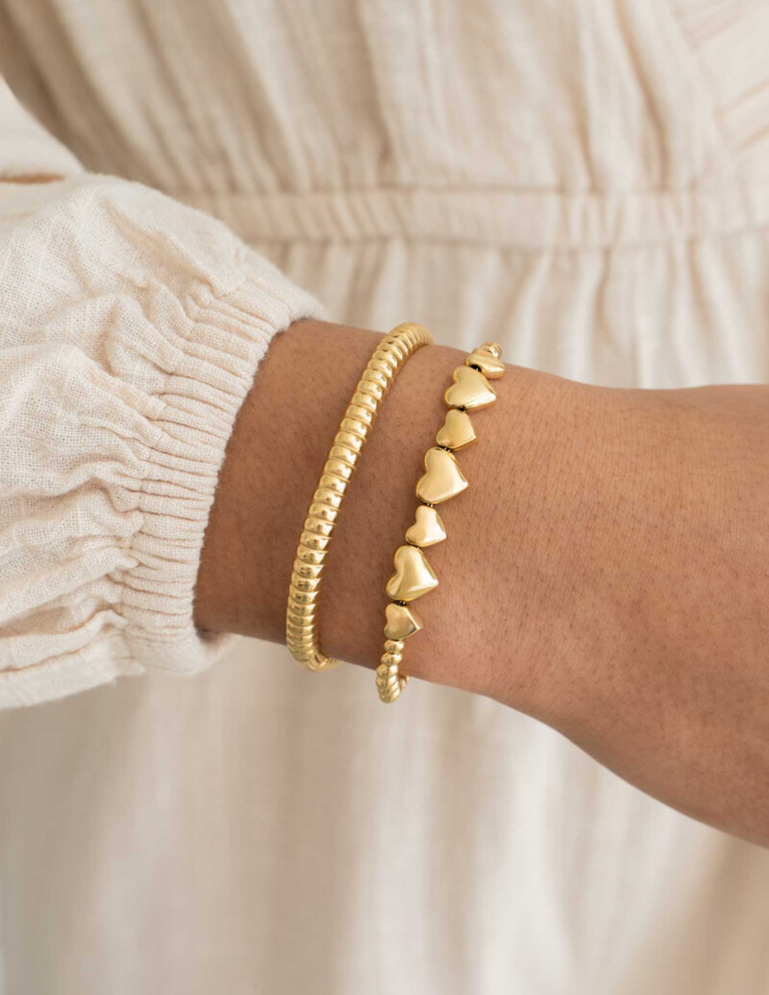 My Jewellery Steel beads heart bracelet MJ13709 Goud