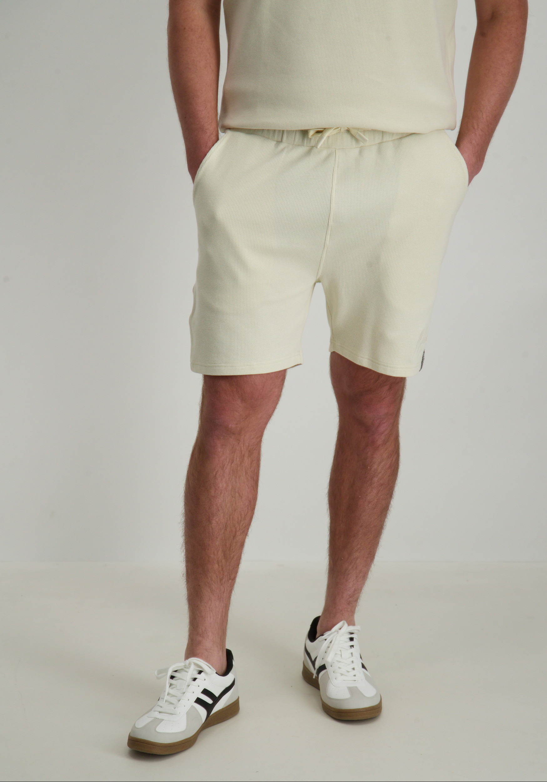 Malelions Short signature waffle MM2-SS25-34 Beige